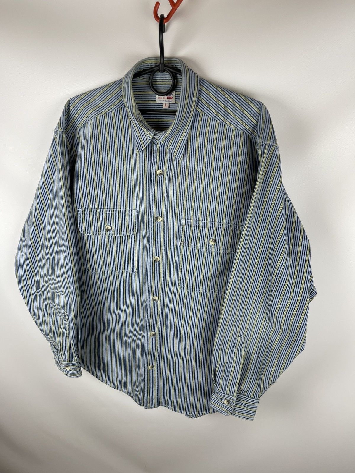 Levi's Levi’s vintage 90s striped multicolour denim heavy shirt Size US L / EU 52-54 / 3 - 3 Thumbnail