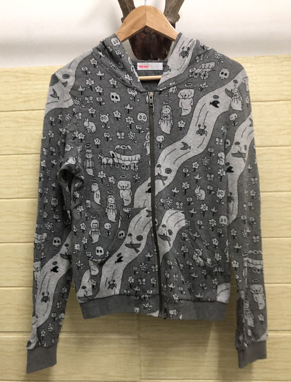 Issey Miyake × Ne-Net × Vintage Ne-net Full Print Hoodie Yokai Japan Ghost Anime Nice Design Size S / US 4 / IT 40 - 1 Thumbnail