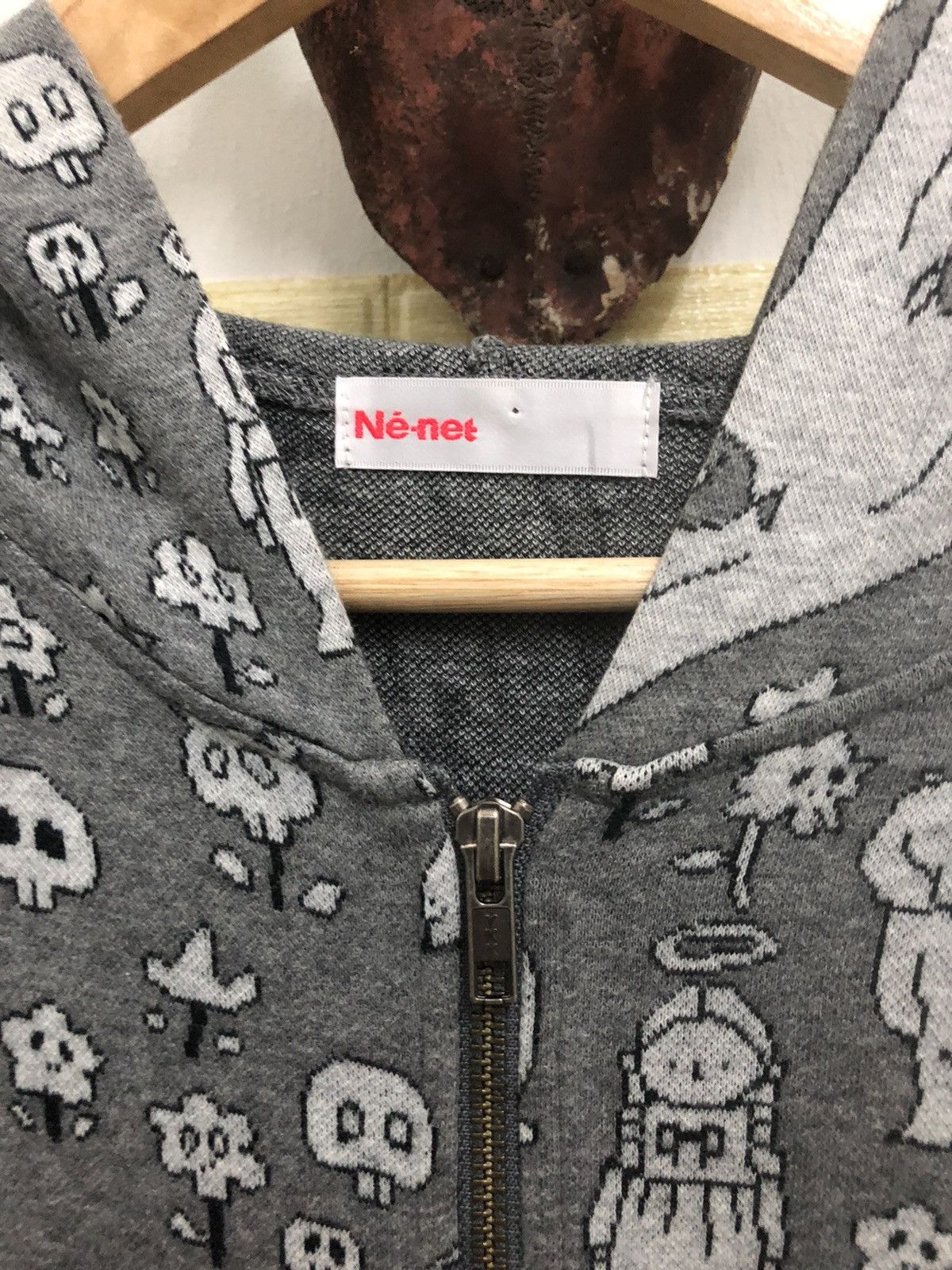 Issey Miyake × Ne-Net × Vintage Ne-net Full Print Hoodie Yokai Japan Ghost Anime Nice Design Size S / US 4 / IT 40 - 4 Thumbnail