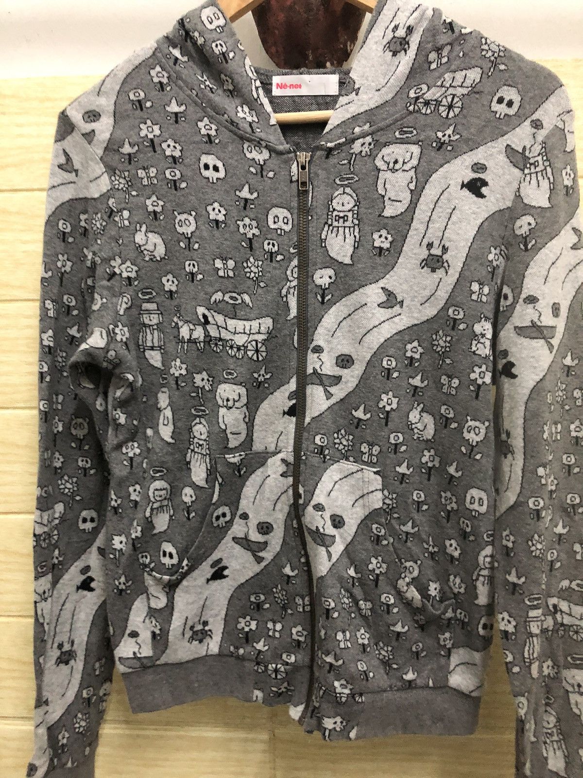 Issey Miyake × Ne-Net × Vintage Ne-net Full Print Hoodie Yokai Japan Ghost Anime Nice Design Size S / US 4 / IT 40 - 7 Thumbnail