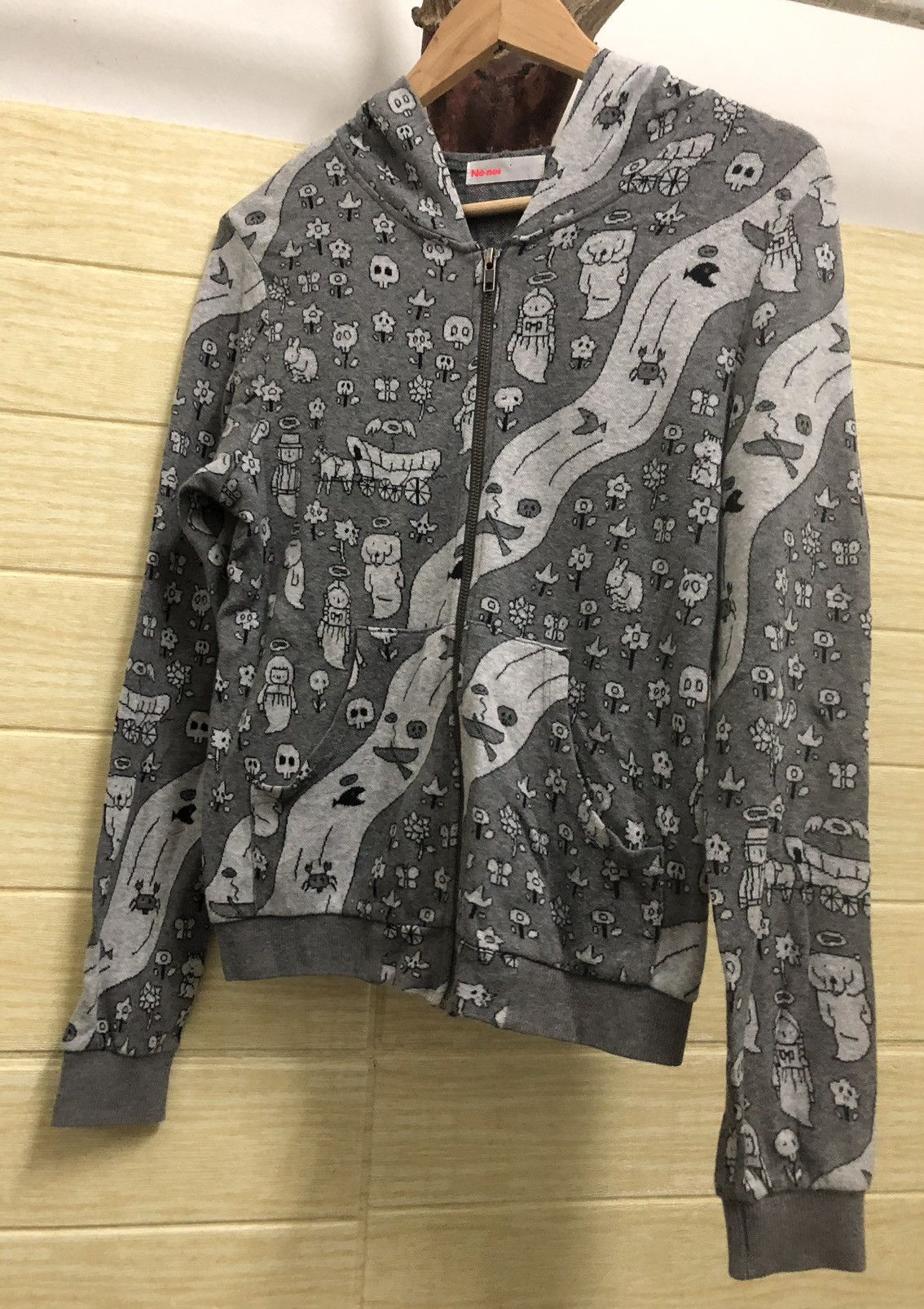 Issey Miyake × Ne-Net × Vintage Ne-net Full Print Hoodie Yokai Japan Ghost Anime Nice Design Size S / US 4 / IT 40 - 3 Thumbnail