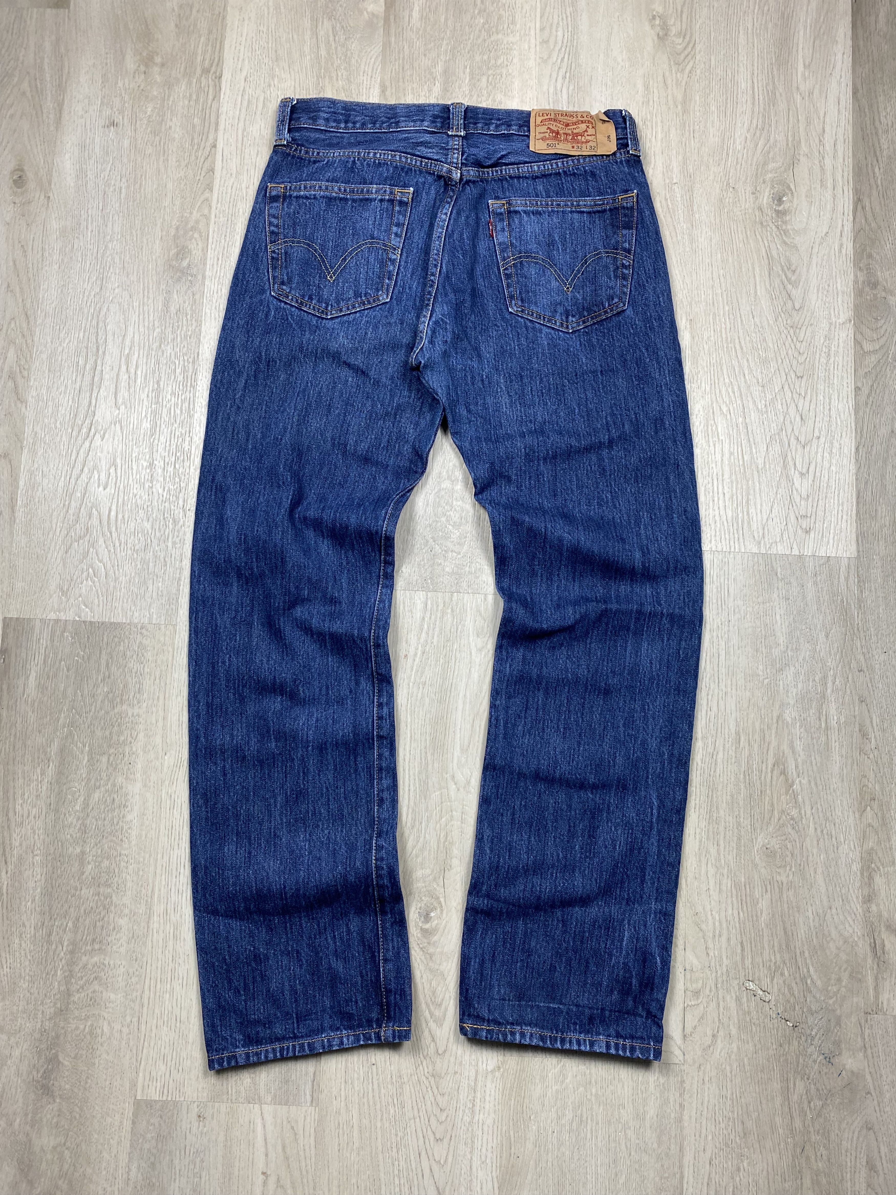 Levi's Levi's 501 Blue Washed Denim Pants Jeans Size US 32 / EU 48 - 1 Thumbnail