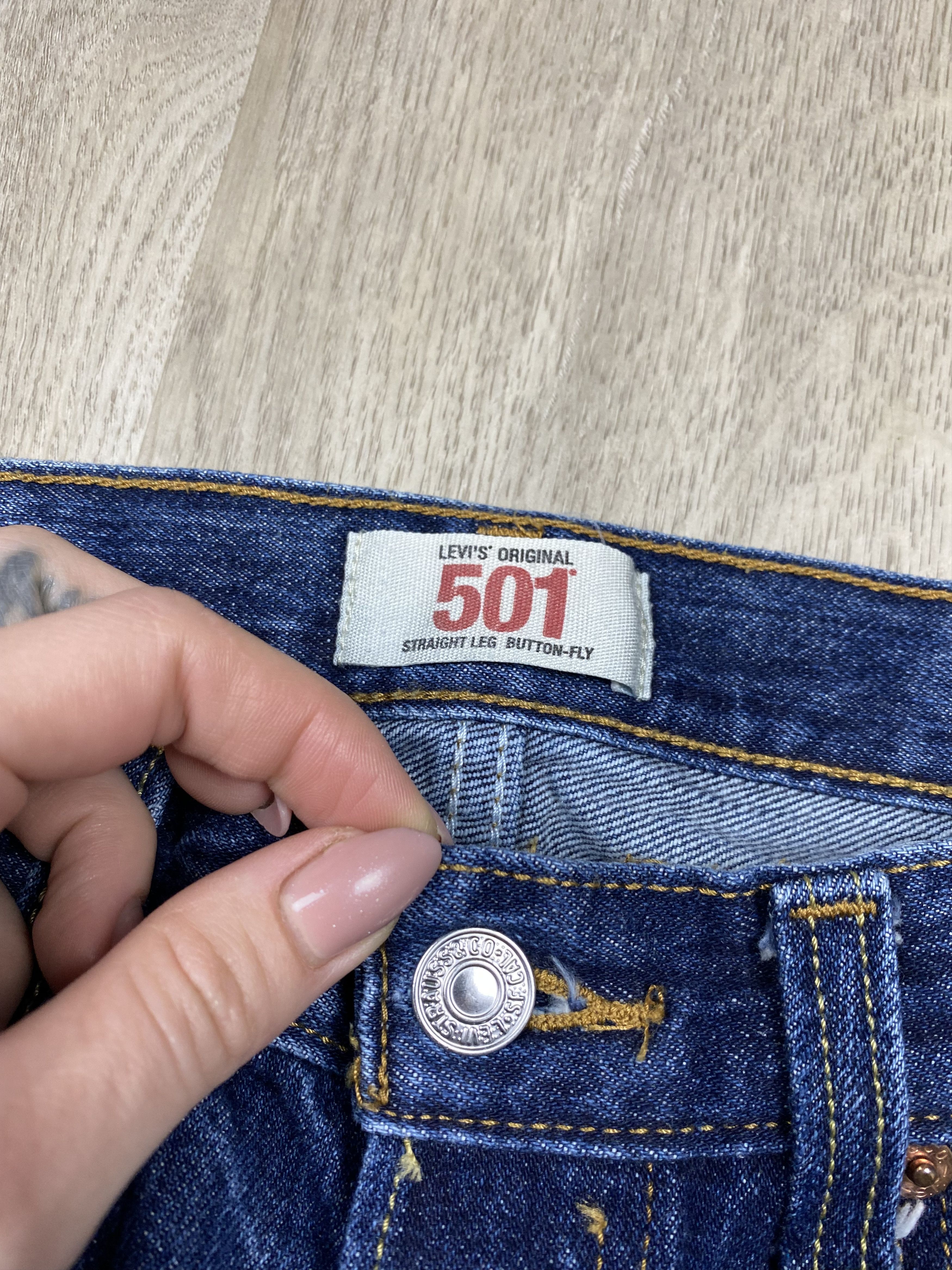 Levi's Levi's 501 Blue Washed Denim Pants Jeans Size US 32 / EU 48 - 6 Thumbnail
