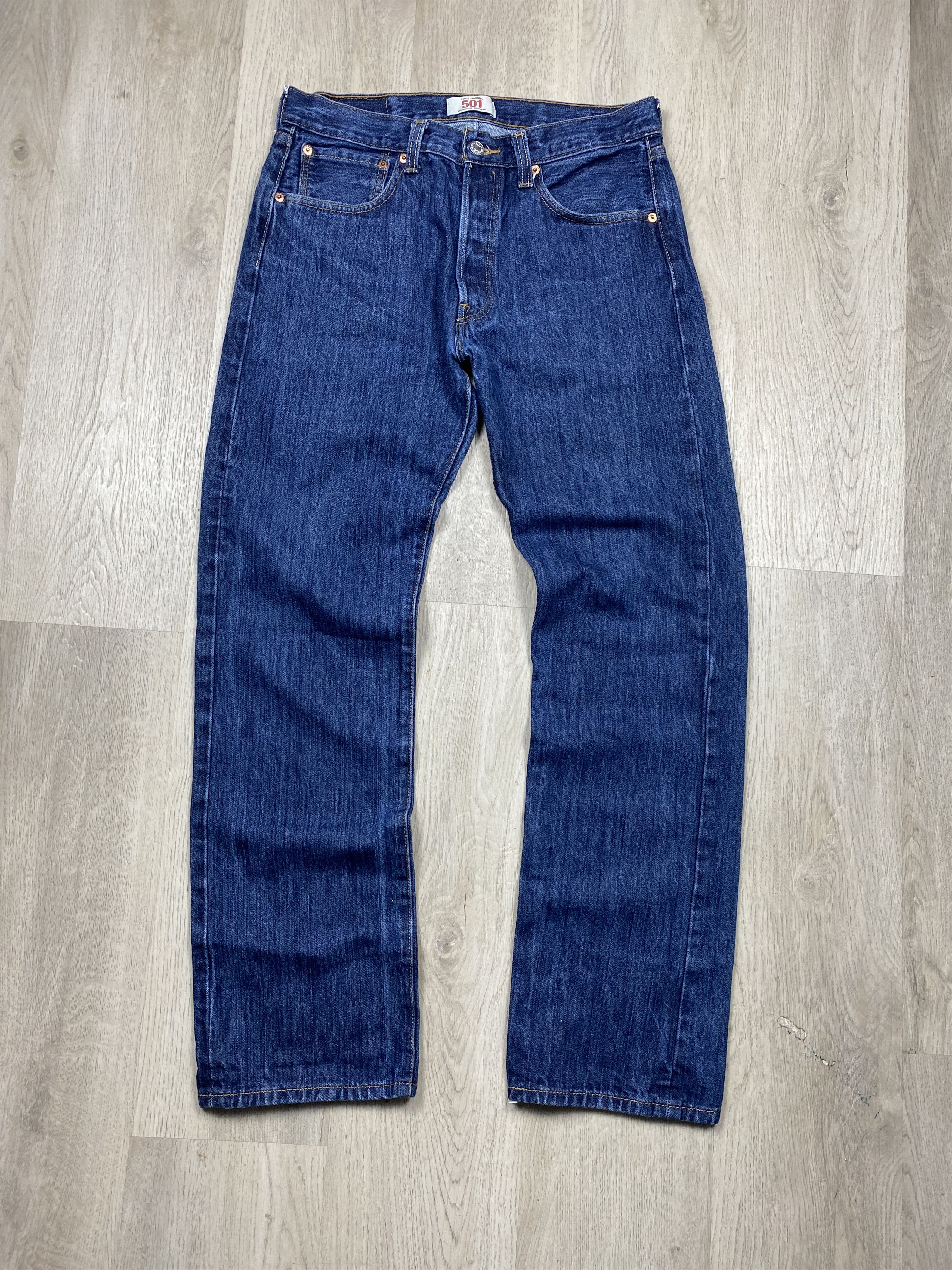 Levi's Levi's 501 Blue Washed Denim Pants Jeans Size US 32 / EU 48 - 4 Thumbnail