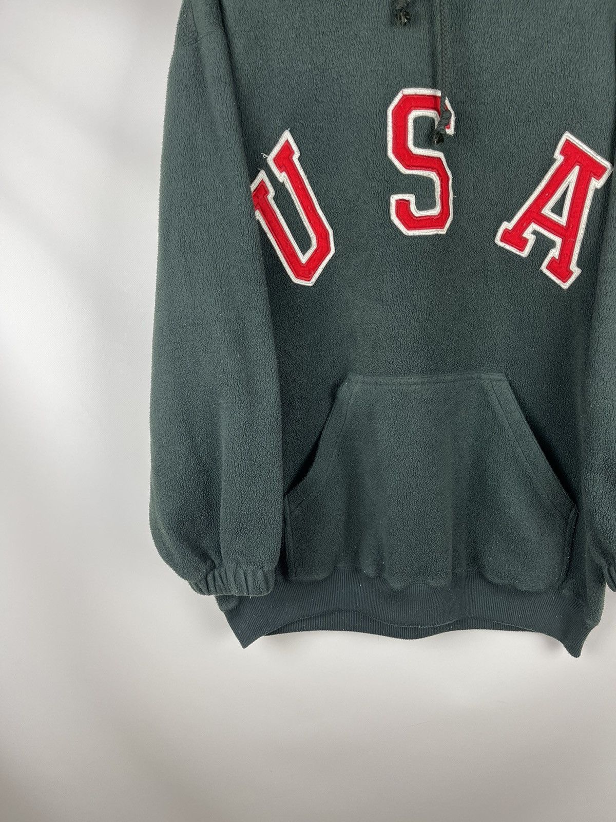 Vintage Blue Base vintage big “USA” logo oversized fleece hoodie Size US S / EU 44-46 / 1 - 5 Thumbnail