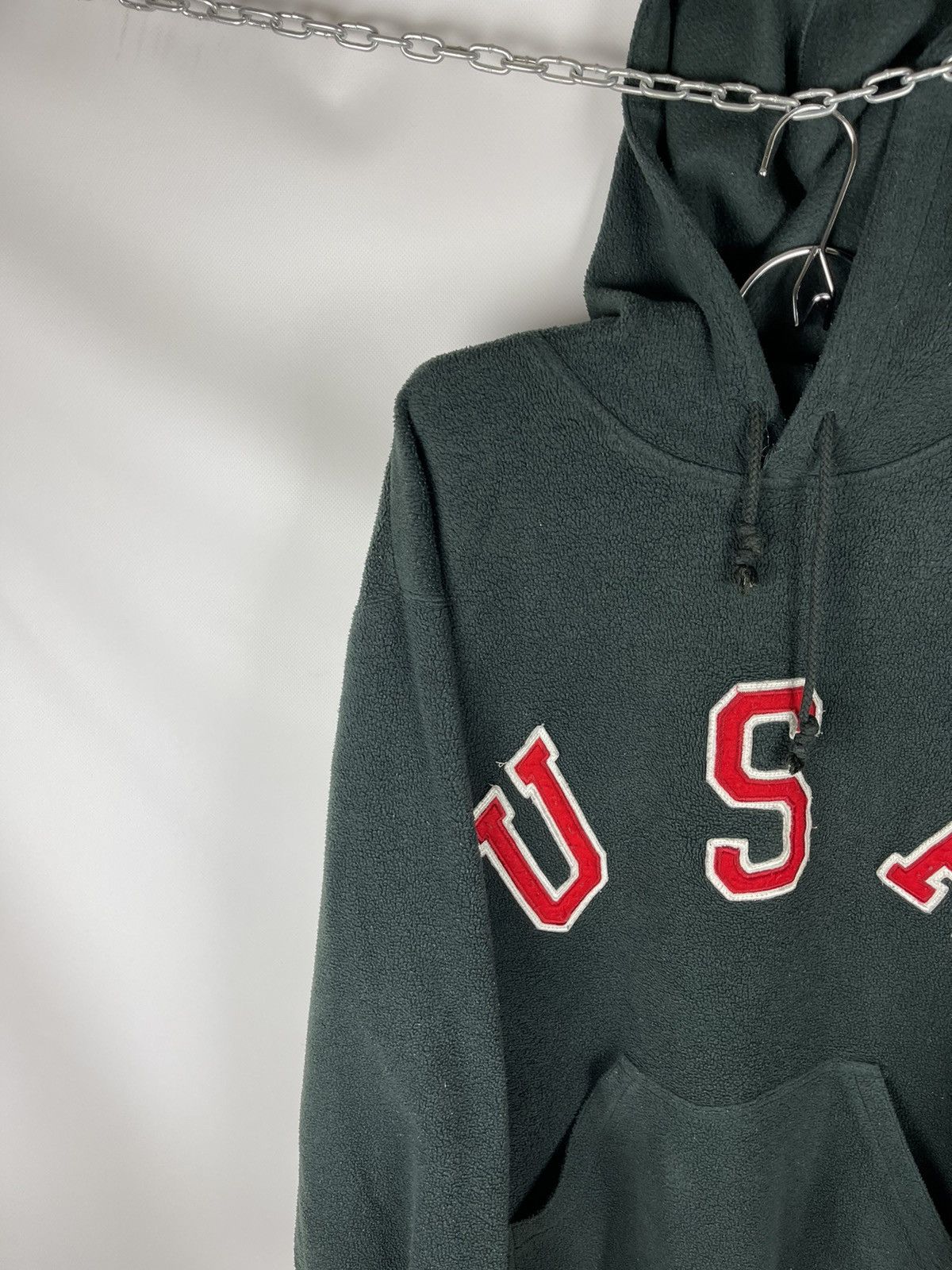 Vintage Blue Base vintage big “USA” logo oversized fleece hoodie Size US S / EU 44-46 / 1 - 3 Thumbnail