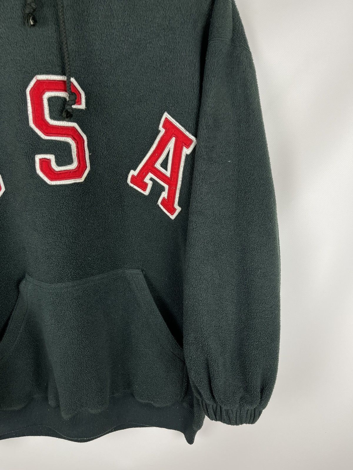 Vintage Blue Base vintage big “USA” logo oversized fleece hoodie Size US S / EU 44-46 / 1 - 6 Thumbnail