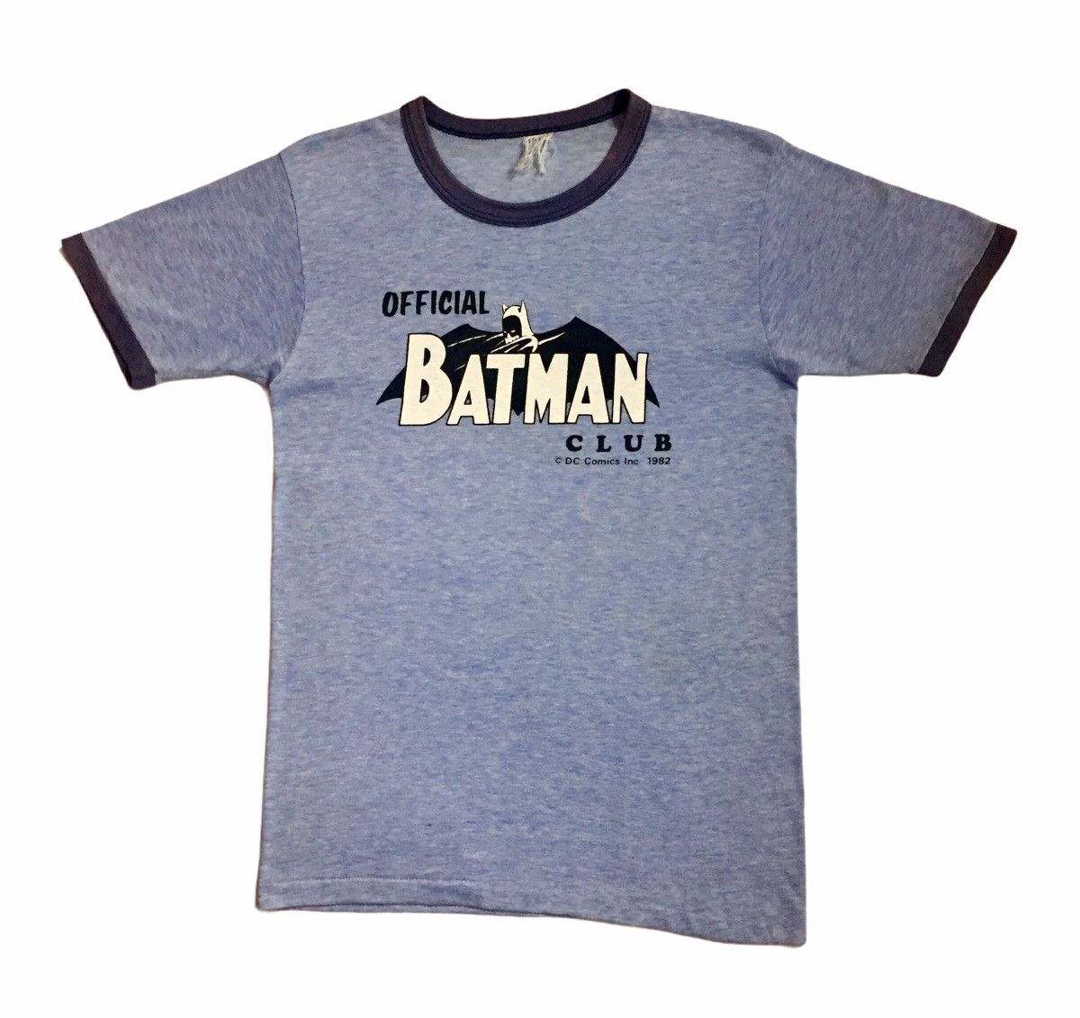 VINTAGE 80s BATMAN DC COMICS CARTOON MOVIE RINGER TSHIRT