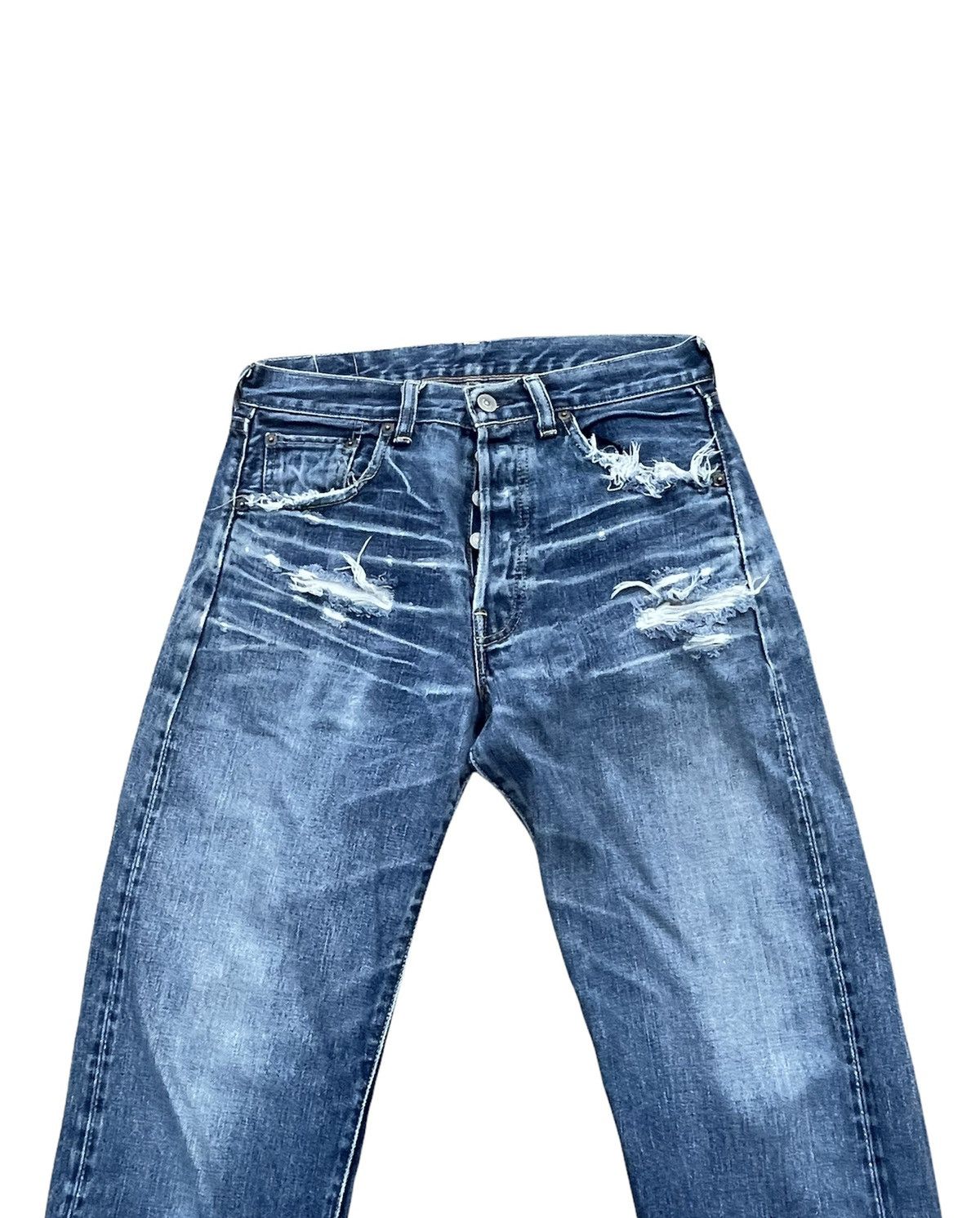 Levi's Vintage Levi’s 501 E 1966 2006 Aging Wash Distressed Size US 30 / EU 46 - 3 Thumbnail