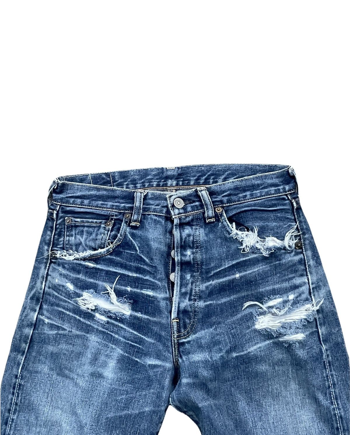 Levi's Vintage Levi’s 501 E 1966 2006 Aging Wash Distressed Size US 30 / EU 46 - 4 Thumbnail