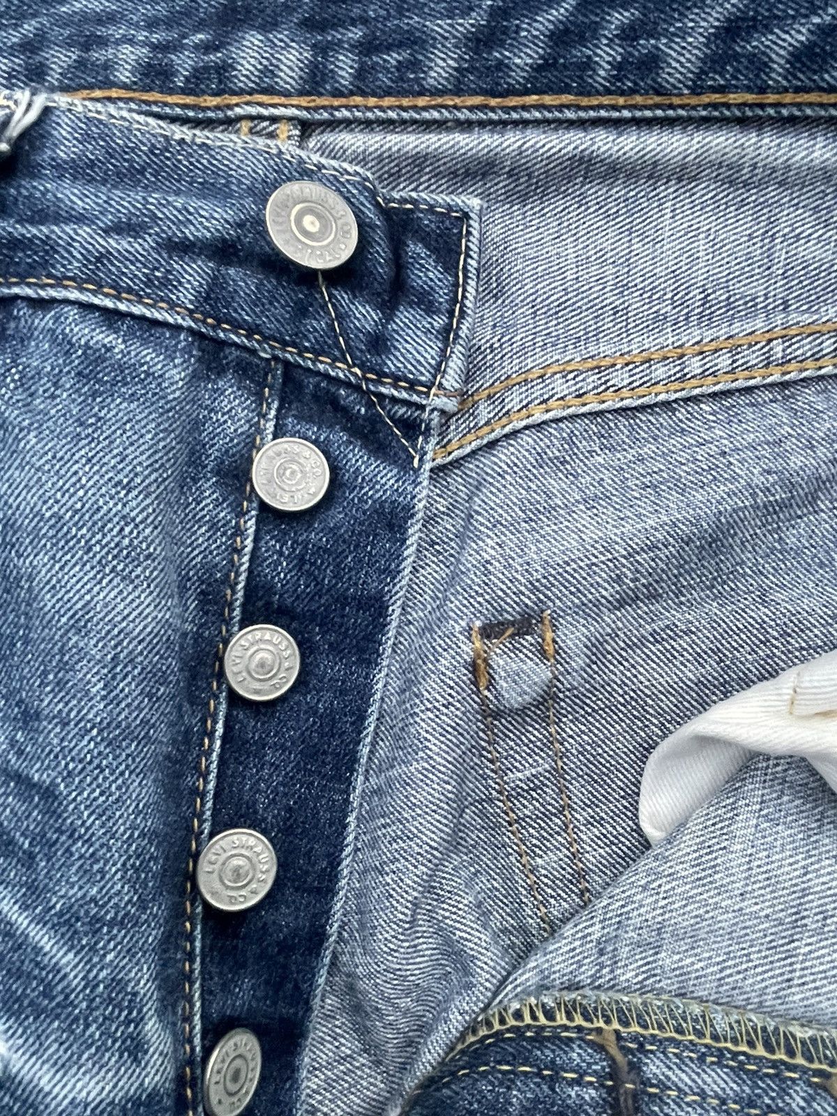 Levi's Vintage Levi’s 501 E 1966 2006 Aging Wash Distressed Size US 30 / EU 46 - 20 Thumbnail