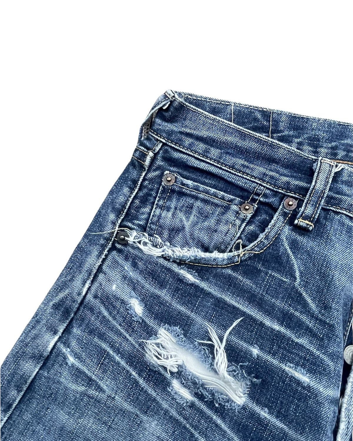Levi's Vintage Levi’s 501 E 1966 2006 Aging Wash Distressed Size US 30 / EU 46 - 6 Thumbnail