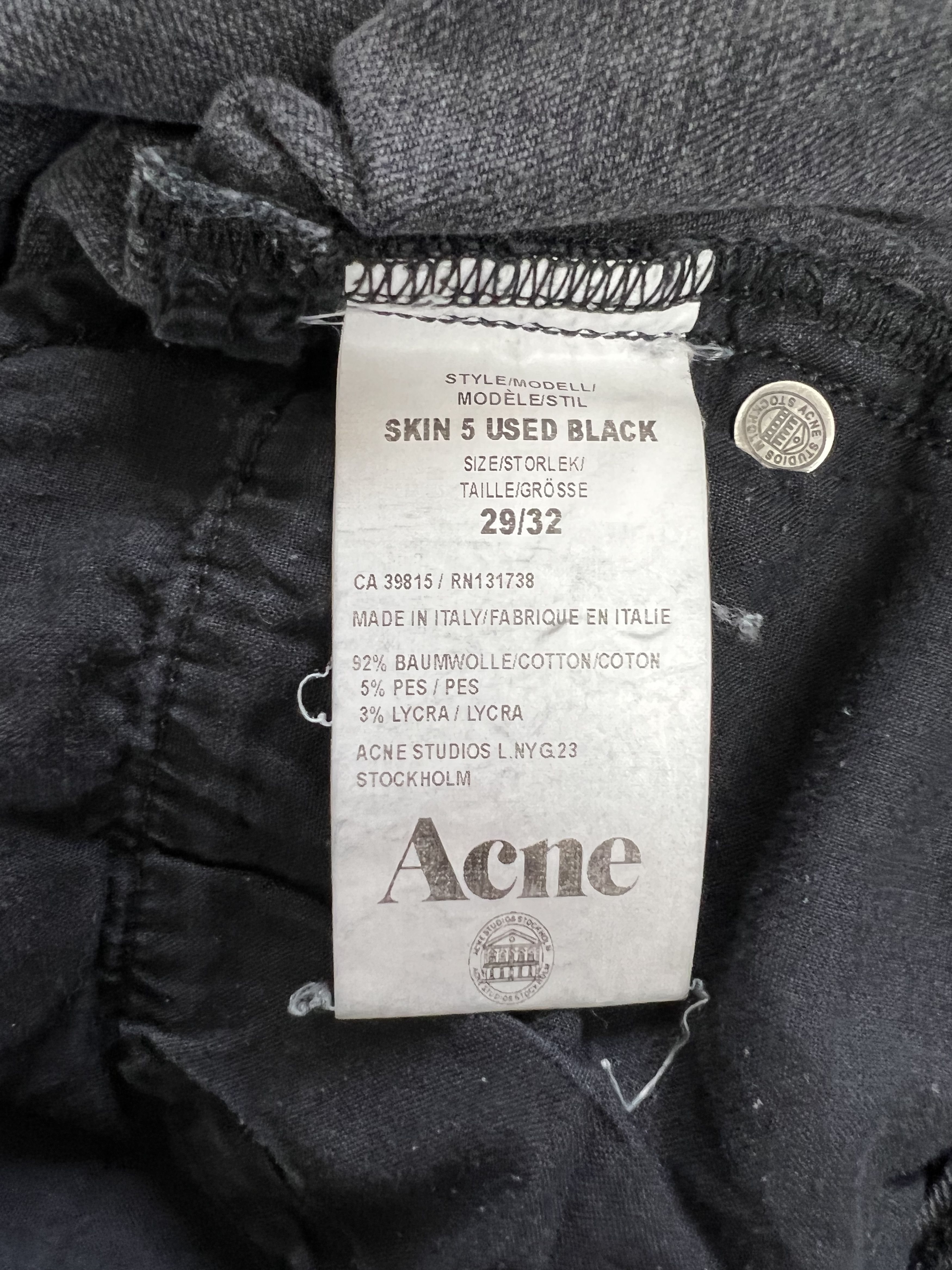 ⚡️QUICK SALE⚡️Acne Studios Skin 5 Used Black Jeans
