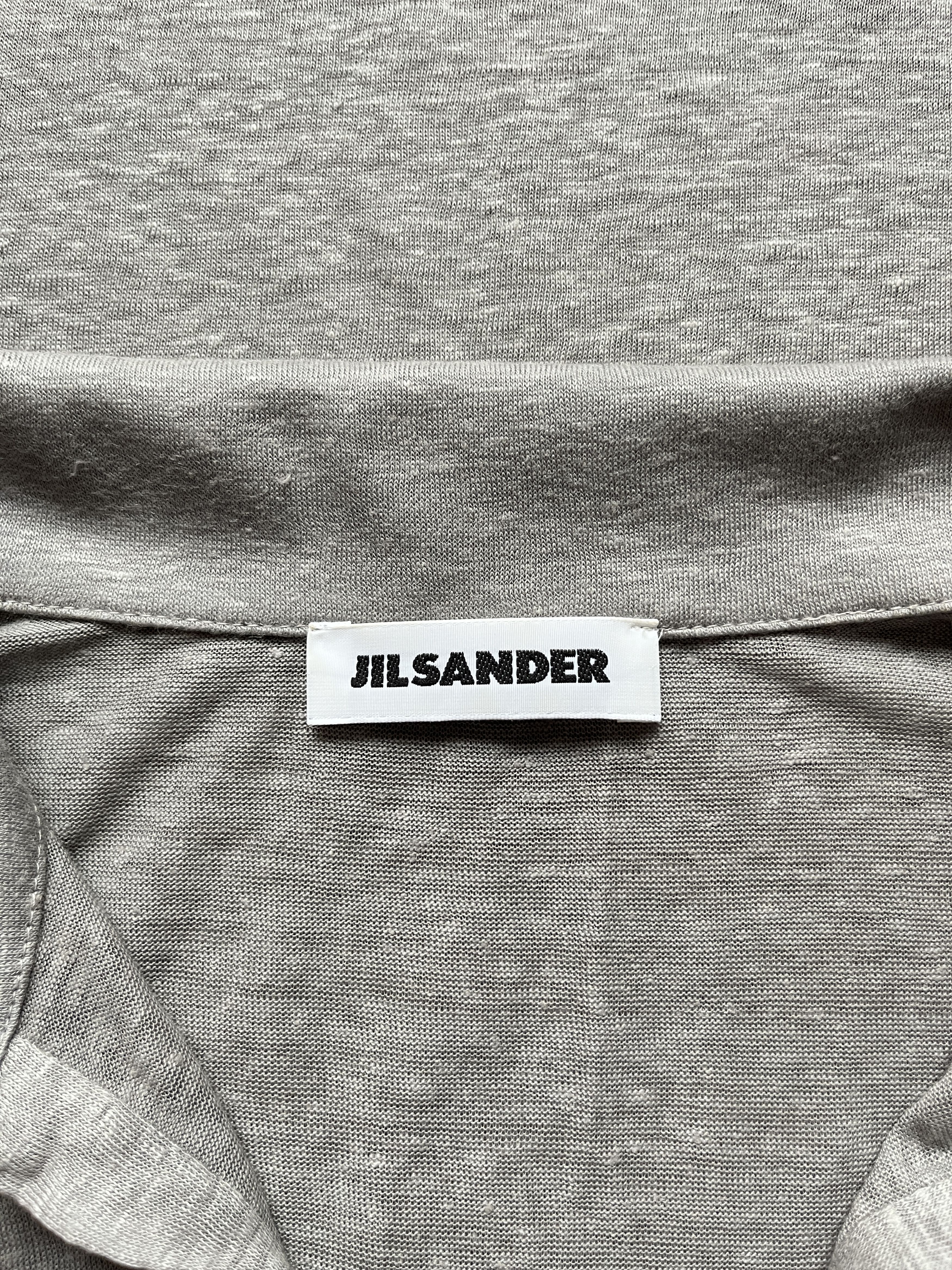 Jil Sander ⚡️QUICK SALE⚡️Jil Sander Grey Linen Knit Polo Top Size US L / EU 52-54 / 3 - 3 Thumbnail