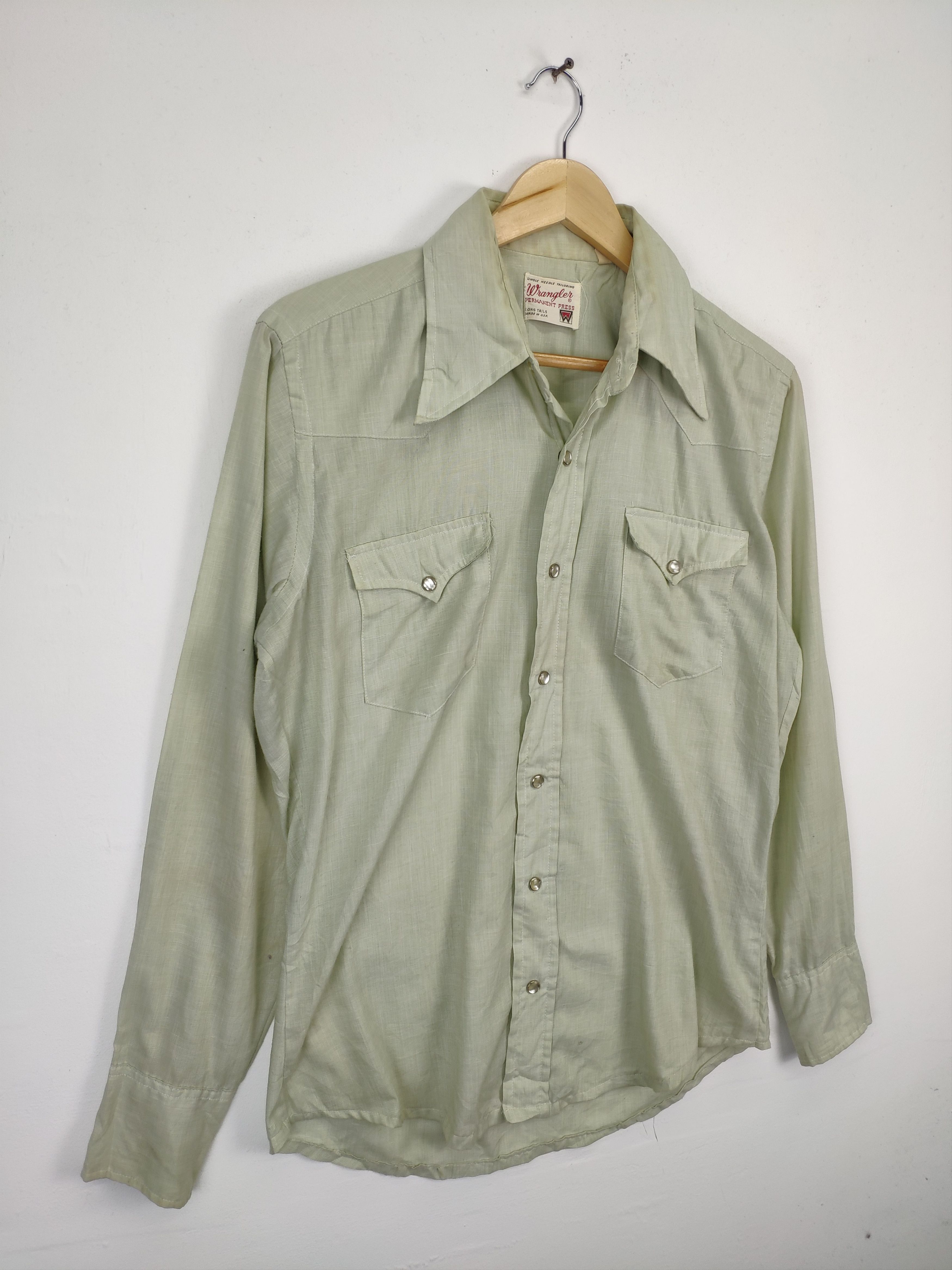 Vintage × Wrangler Vintage 1980s Wrangler Western Shirt Button Up Long Sleeve Size US M / EU 48-50 / 2 - 6 Thumbnail