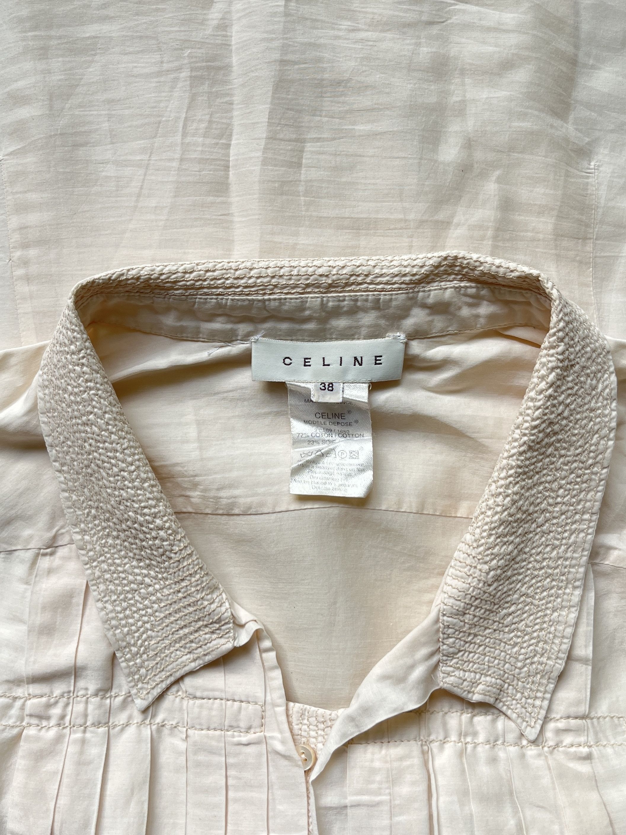 Celine ⚡️QUICK SALE⚡️Celine Pale Beige Peach Shirt Size M / US 6-8 / IT 42-44 - 9 Thumbnail