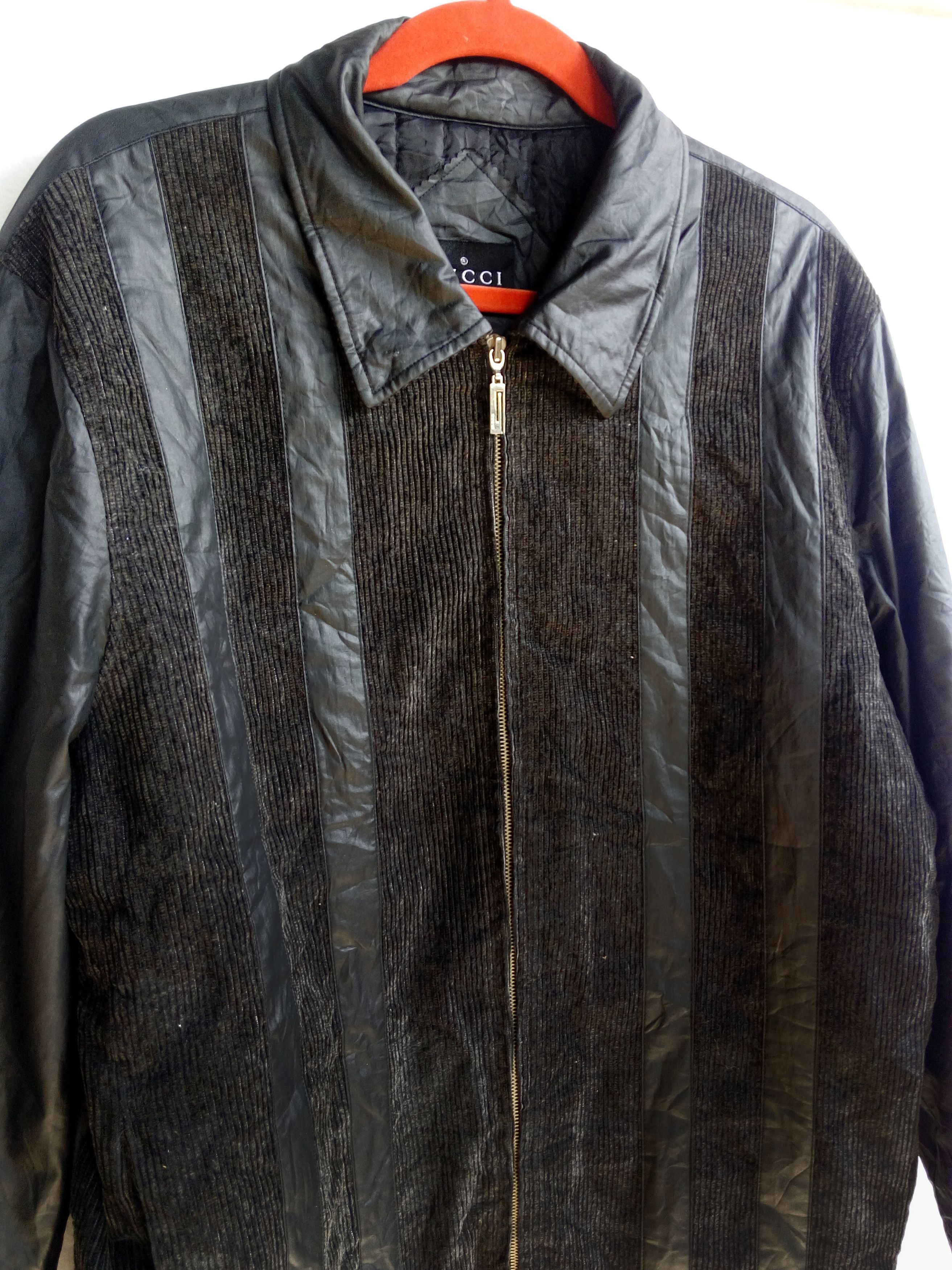 Gucci Gucci Pvc Leather With Corduroys Zipper Jacket Size US M / EU 48-50 / 2 - 2 Thumbnail