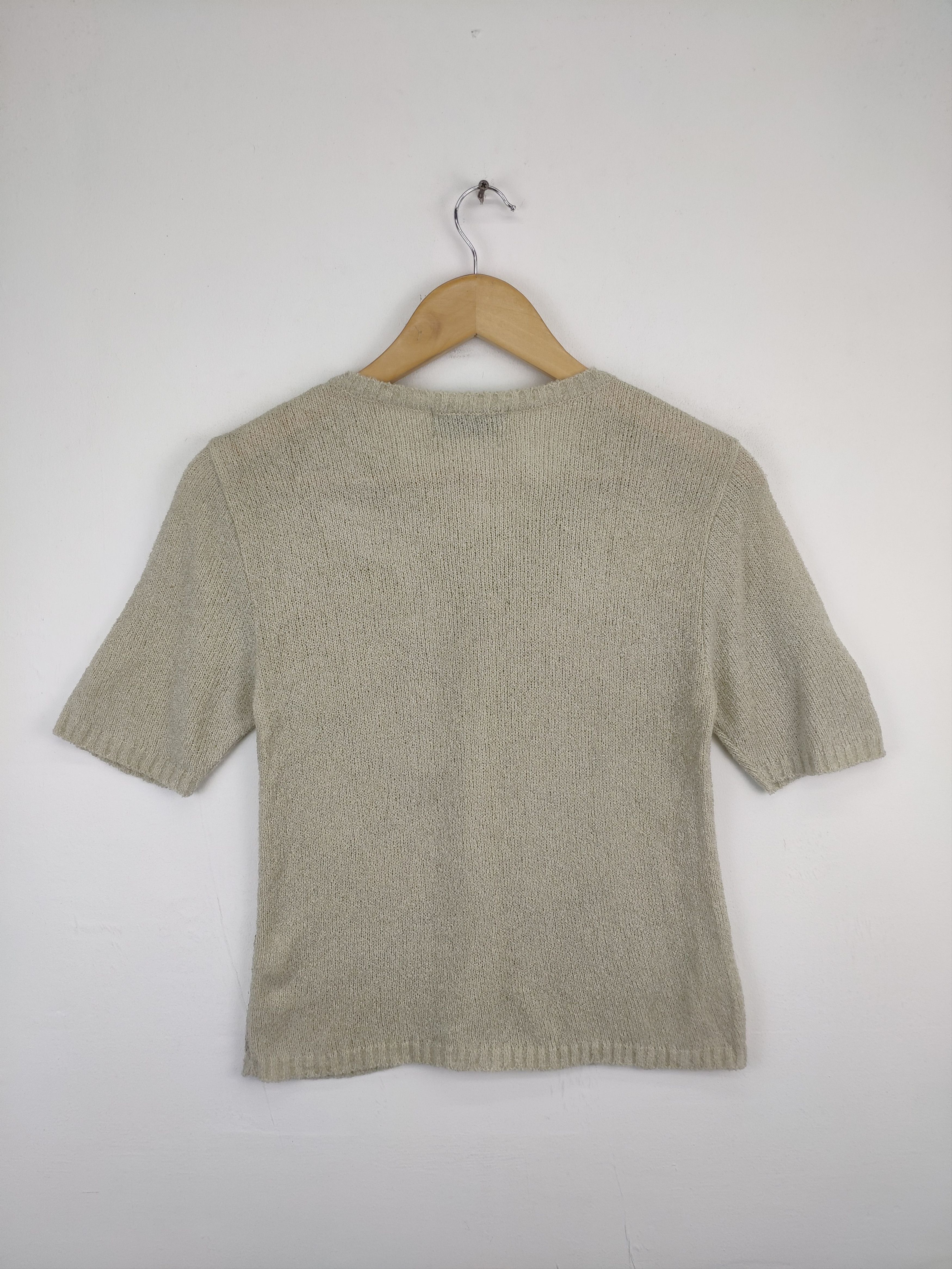 Aran Isles Knitwear × Designer × Japanese Brand Vintage Stefano Deux Knit Button Up Shirt Size XXS / US 00 / IT 34 - 2 Thumbnail