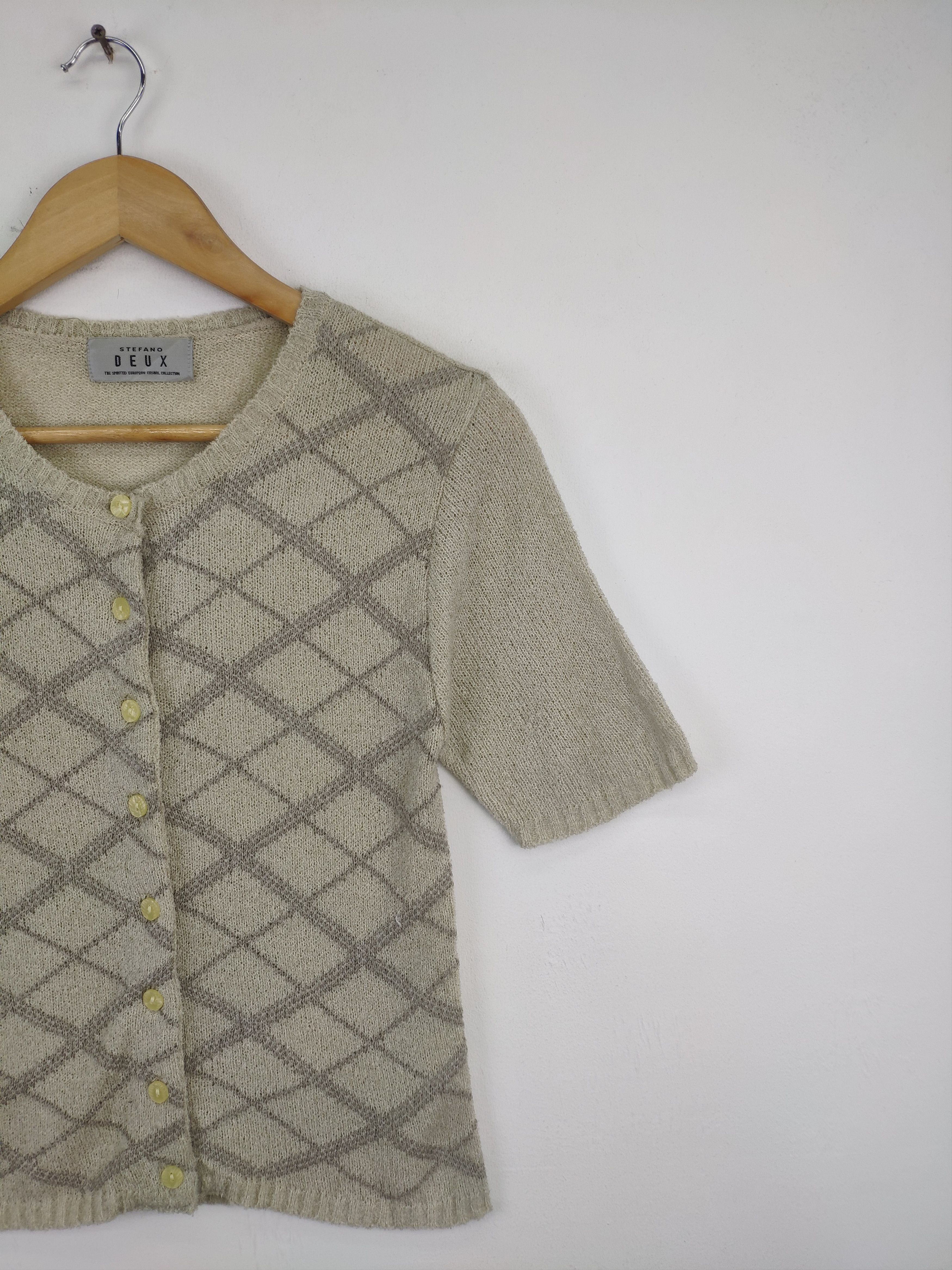 Aran Isles Knitwear × Designer × Japanese Brand Vintage Stefano Deux Knit Button Up Shirt Size XXS / US 00 / IT 34 - 7 Thumbnail