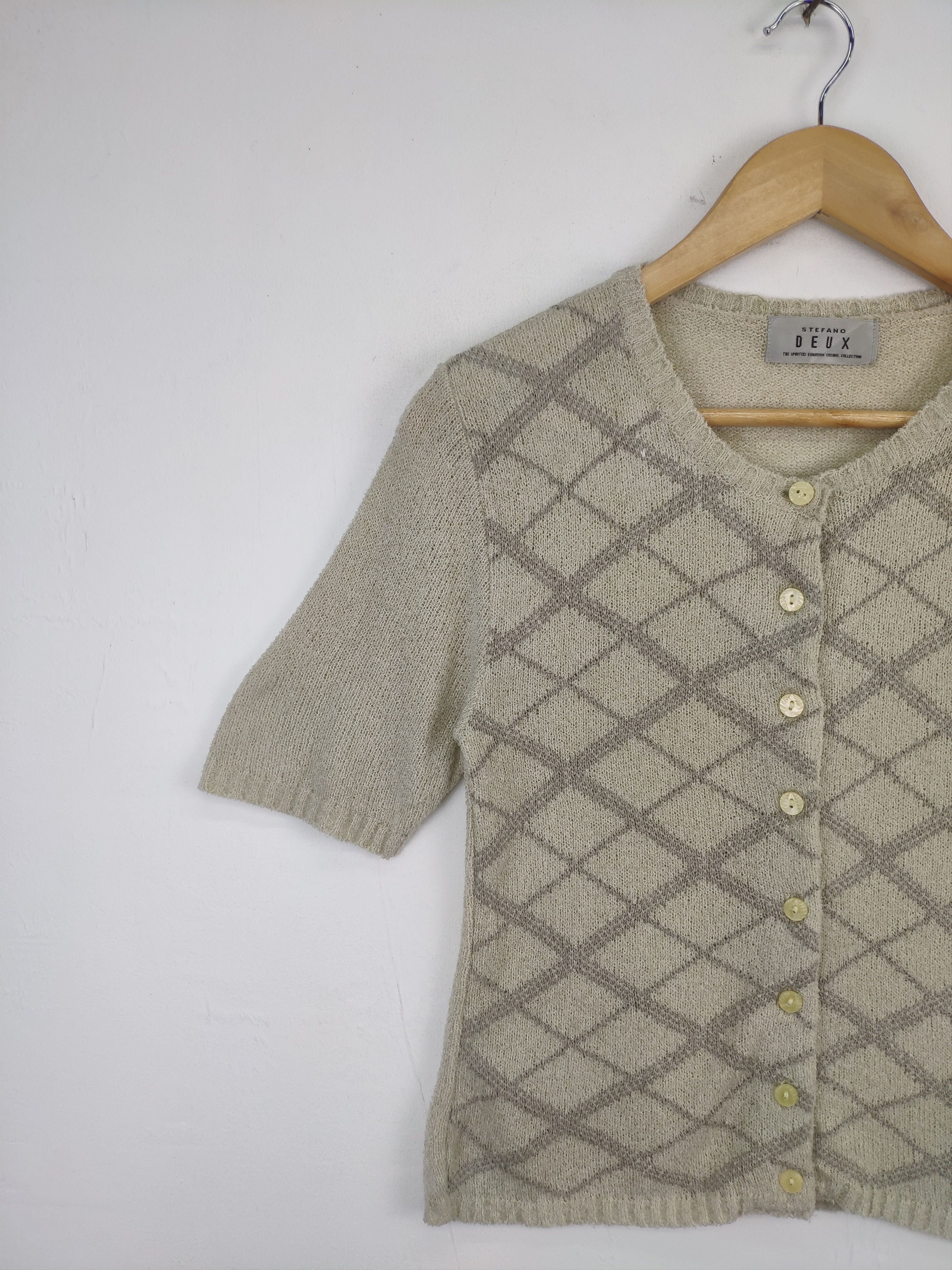 Aran Isles Knitwear × Designer × Japanese Brand Vintage Stefano Deux Knit Button Up Shirt Size XXS / US 00 / IT 34 - 8 Thumbnail