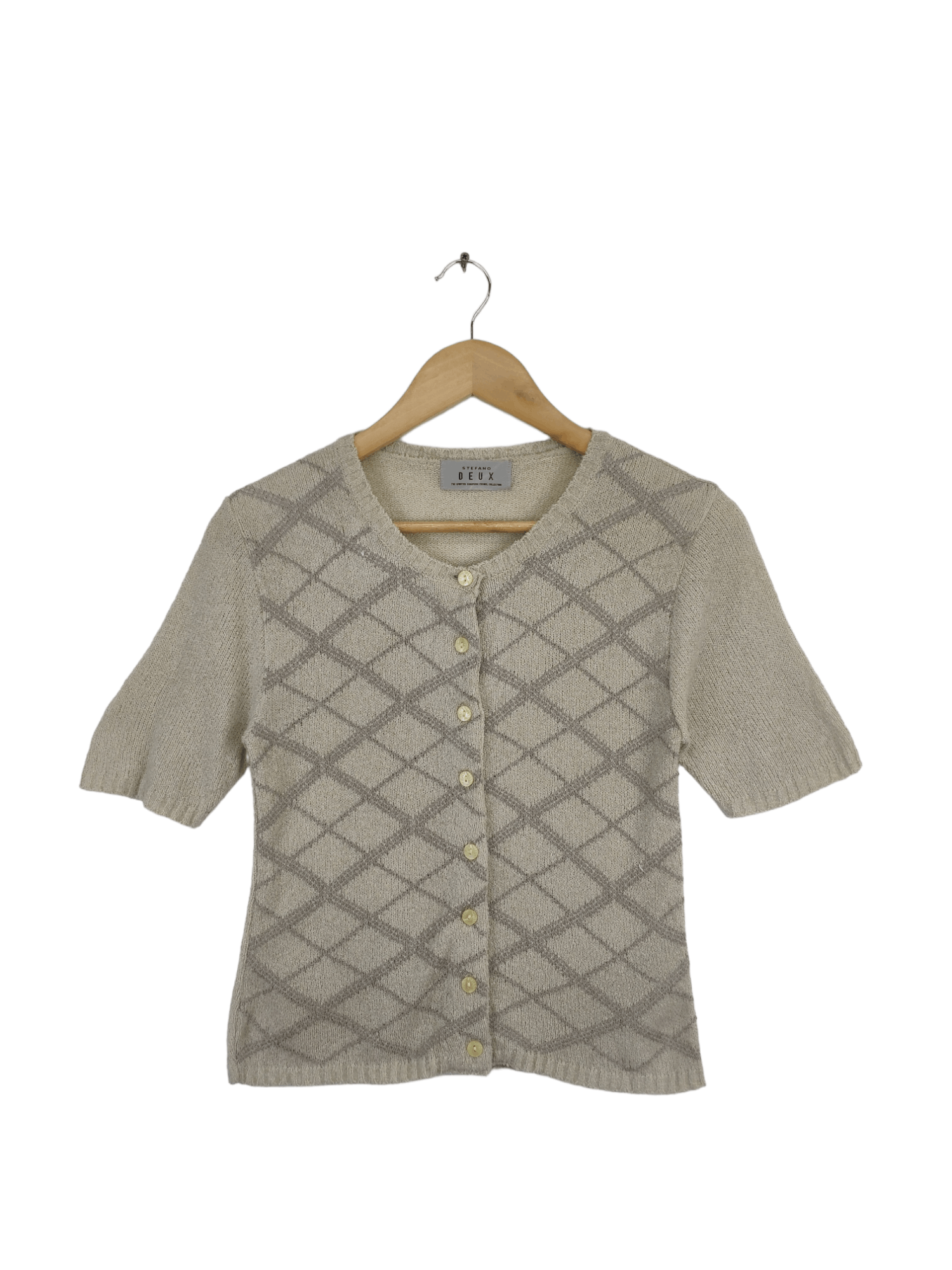 Aran Isles Knitwear × Designer × Japanese Brand Vintage Stefano Deux Knit Button Up Shirt Size XXS / US 00 / IT 34 - 1 Thumbnail