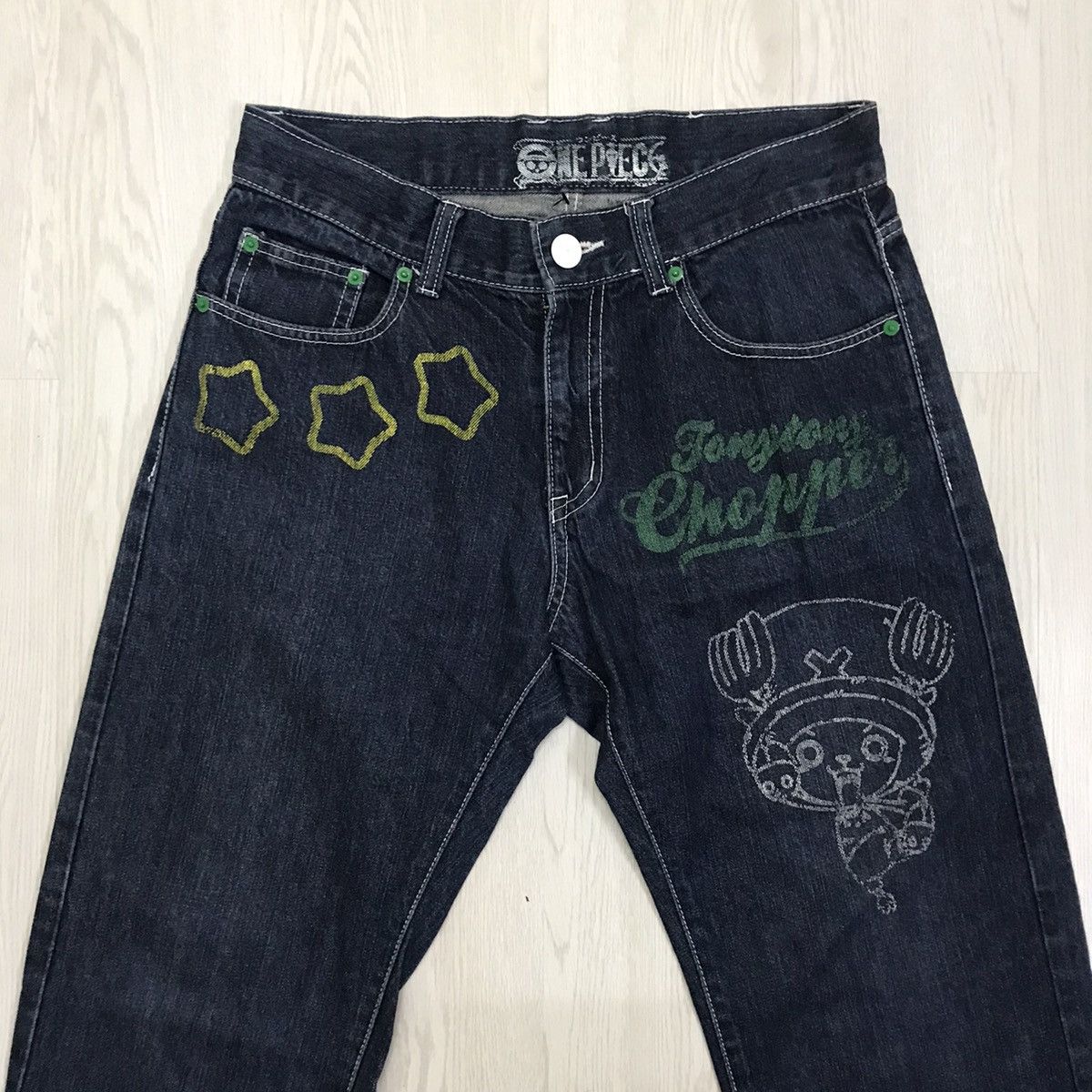 Anime × Japanese Brand × One Piece Vintage One Piece Anime Jeans Anime Size US 33 - 4 Thumbnail