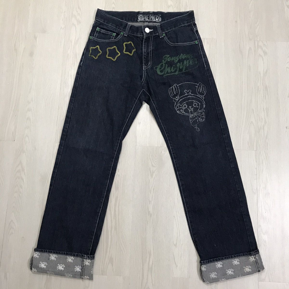 Anime × Japanese Brand × One Piece Vintage One Piece Anime Jeans Anime Size US 33 - 1 Thumbnail