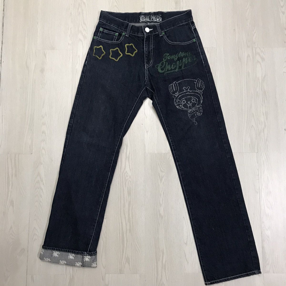 Anime × Japanese Brand × One Piece Vintage One Piece Anime Jeans Anime Size US 33 - 2 Thumbnail