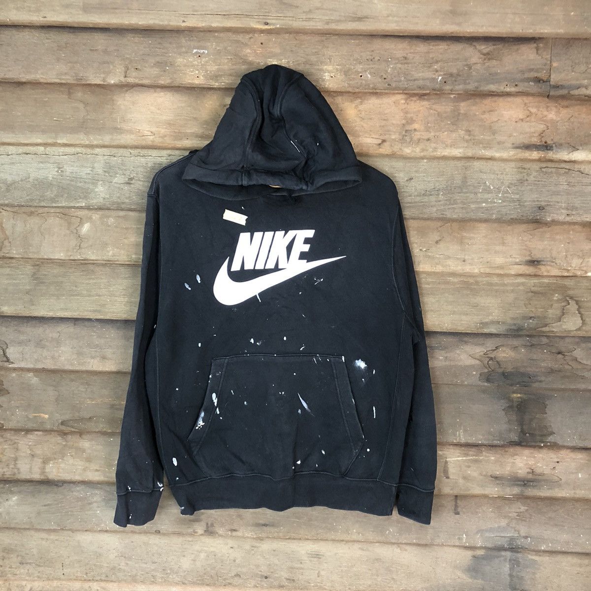 Nike × Vintage Nike splash painter distressed Black Hoodie #3468 Size US L / EU 52-54 / 3 - 1 Thumbnail