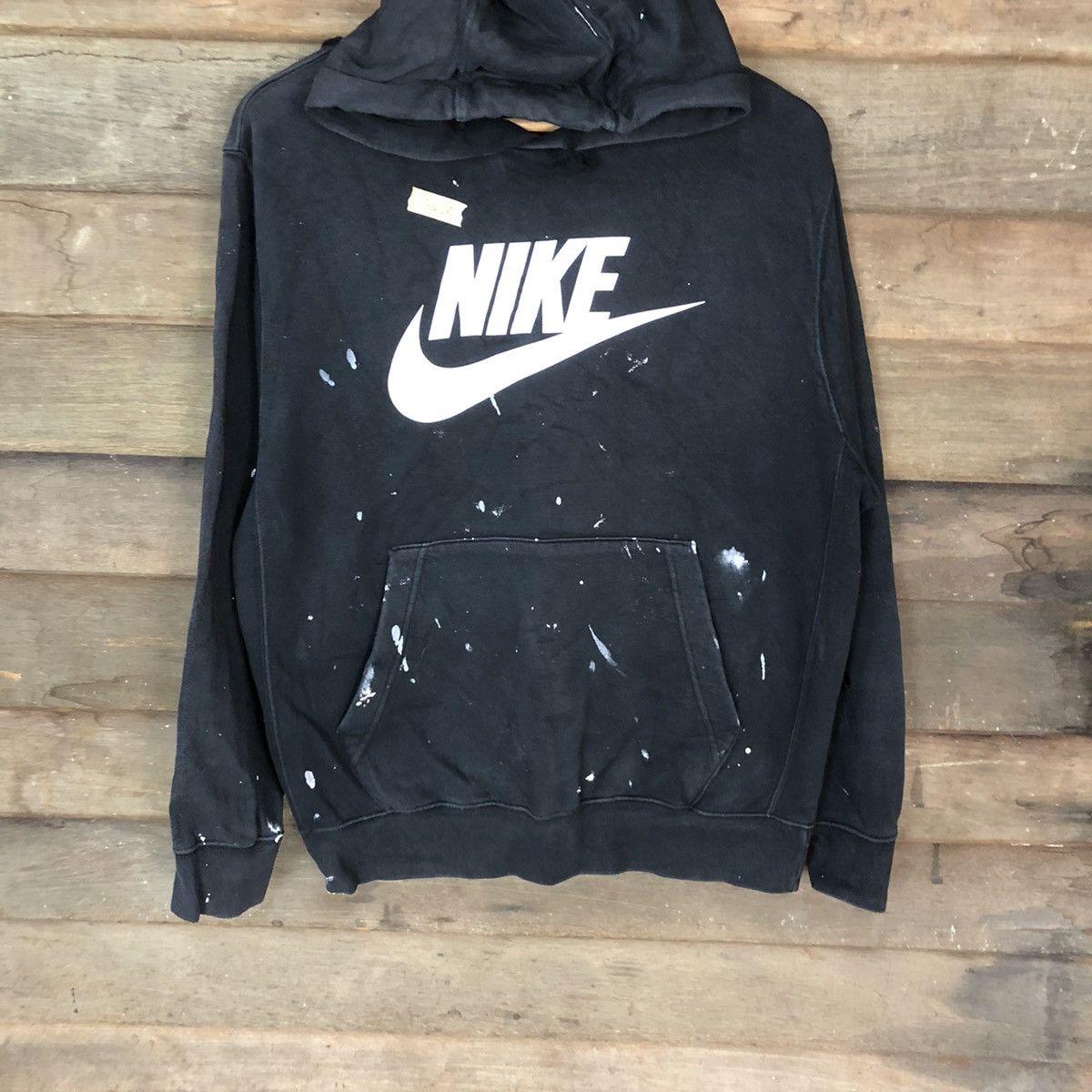 Nike × Vintage Nike splash painter distressed Black Hoodie #3468 Size US L / EU 52-54 / 3 - 3 Thumbnail