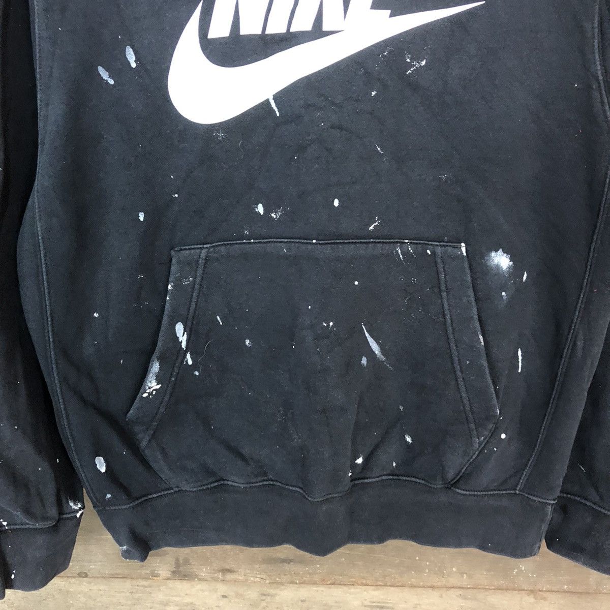 Nike × Vintage Nike splash painter distressed Black Hoodie #3468 Size US L / EU 52-54 / 3 - 6 Thumbnail