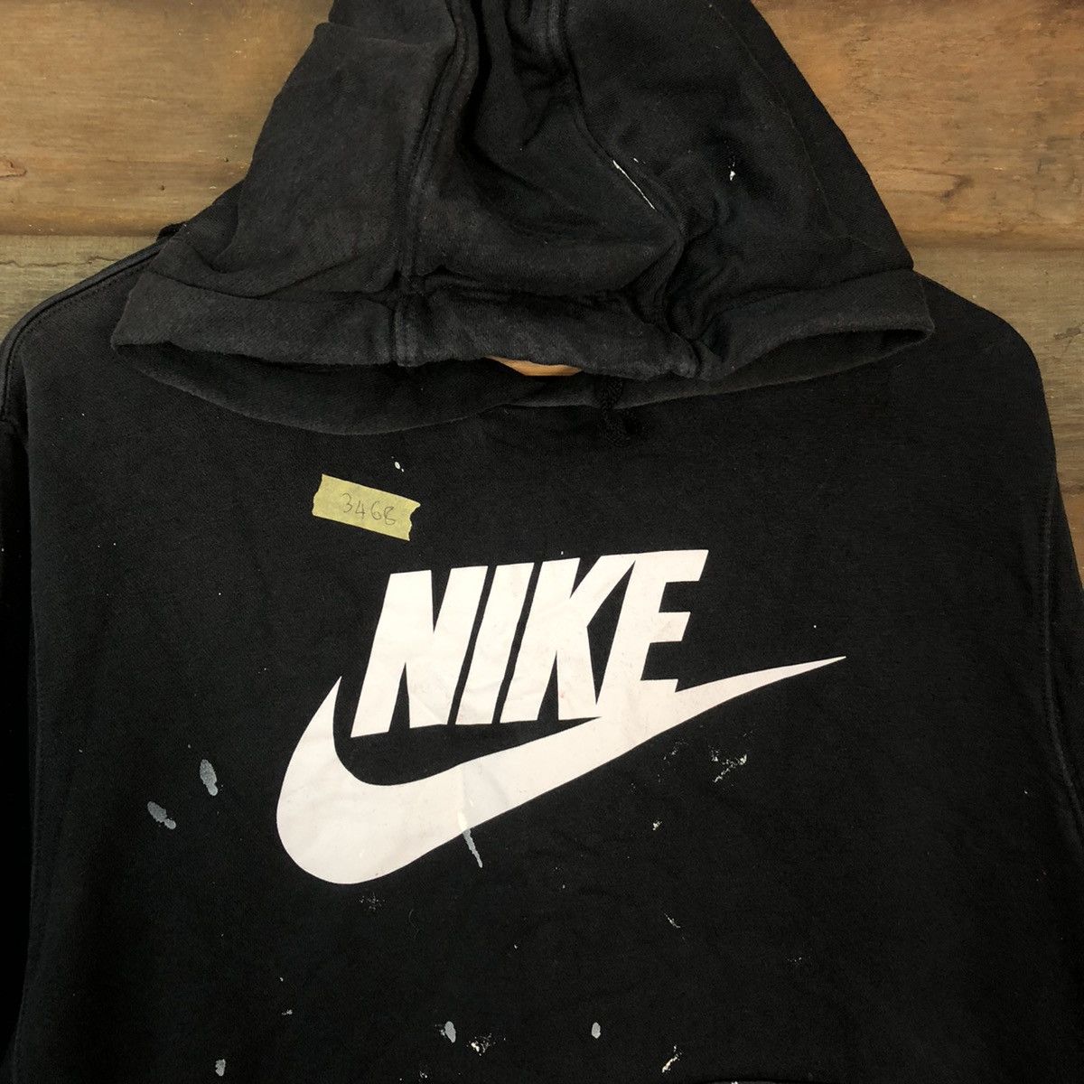 Nike × Vintage Nike splash painter distressed Black Hoodie #3468 Size US L / EU 52-54 / 3 - 7 Thumbnail