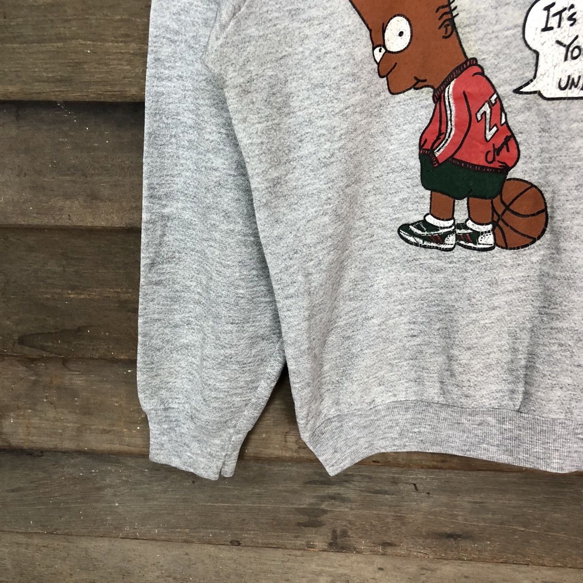 The Simpsons B.W.A Bart Simsons in black vintage Grey Sweashirt #4750 Size US S / EU 44-46 / 1 - 4 Thumbnail