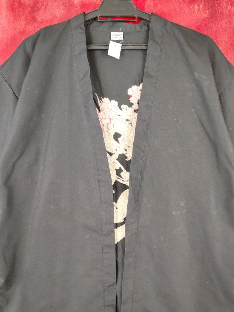 Japanese Brand Anhelon dragon kimono japan cardigan Black #S338 Size US L / EU 52-54 / 3 - 9 Thumbnail