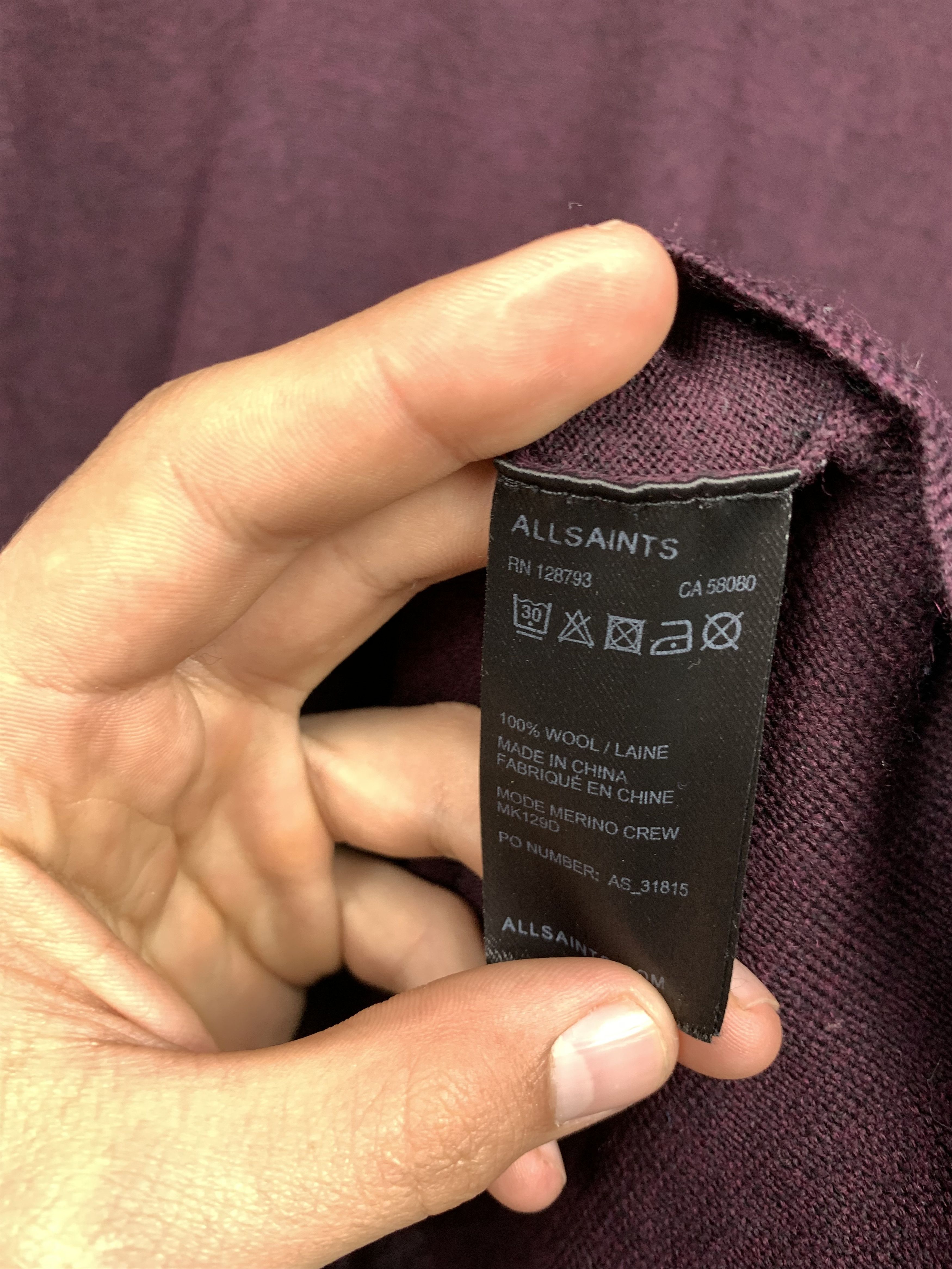 Allsaints Allsaints Vintage Mens Mode Merino Crew Neck Wool Sweater Size US M / EU 48-50 / 2 - 4 Thumbnail
