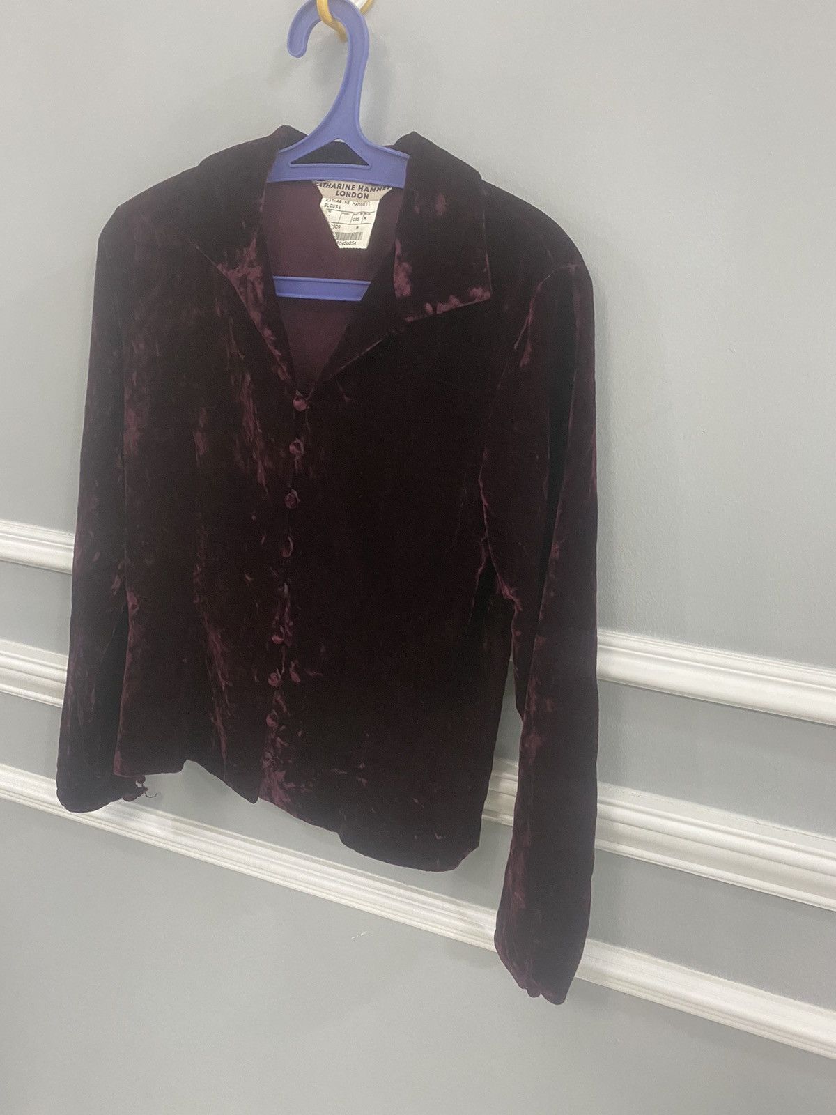 KATHARINE HAMNETT LONDON BLOUSE VELVET