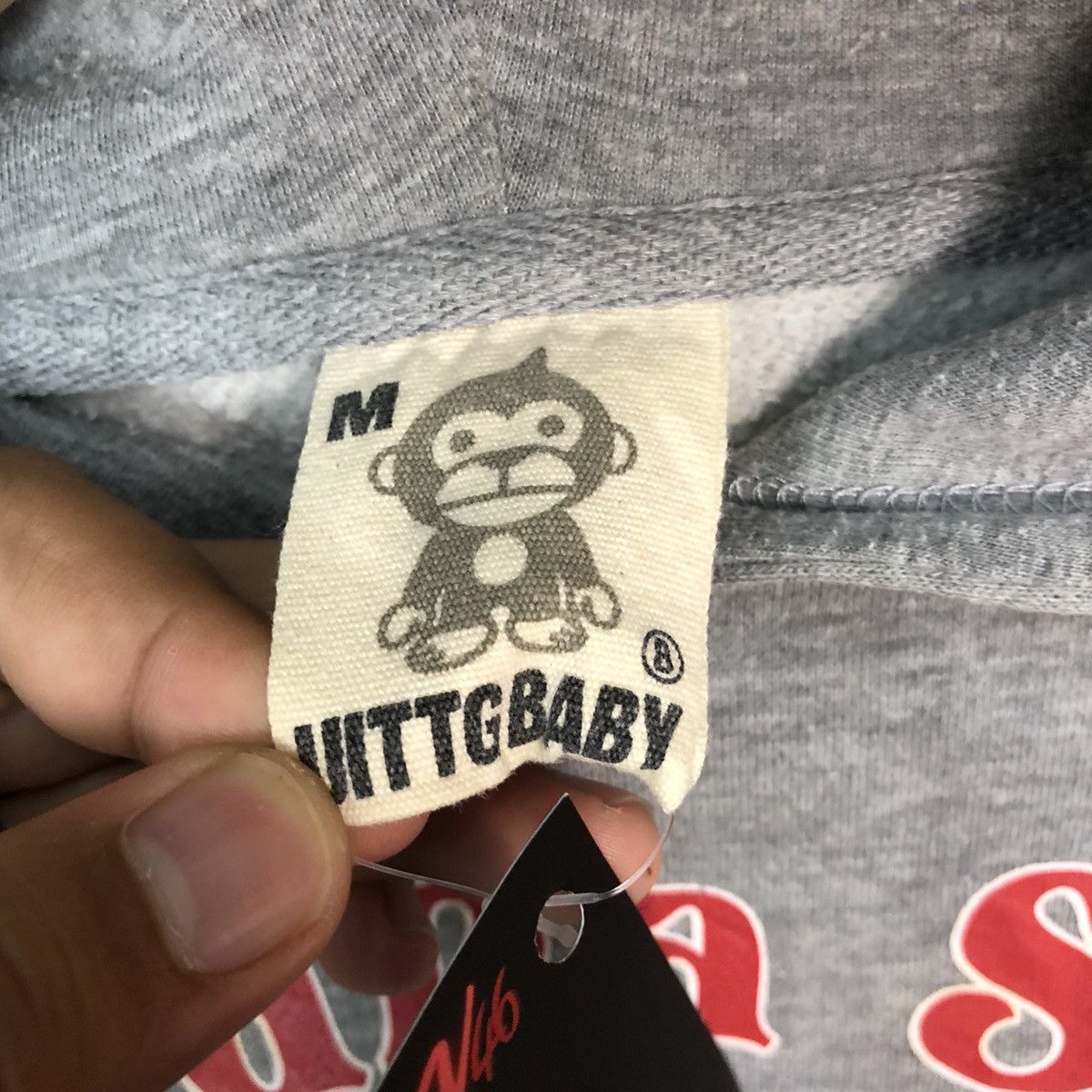 Japanese Brand Uittg baby like bape Grey Hoodie sweatshirt #4789DL Size US M / EU 48-50 / 2 - 7 Thumbnail