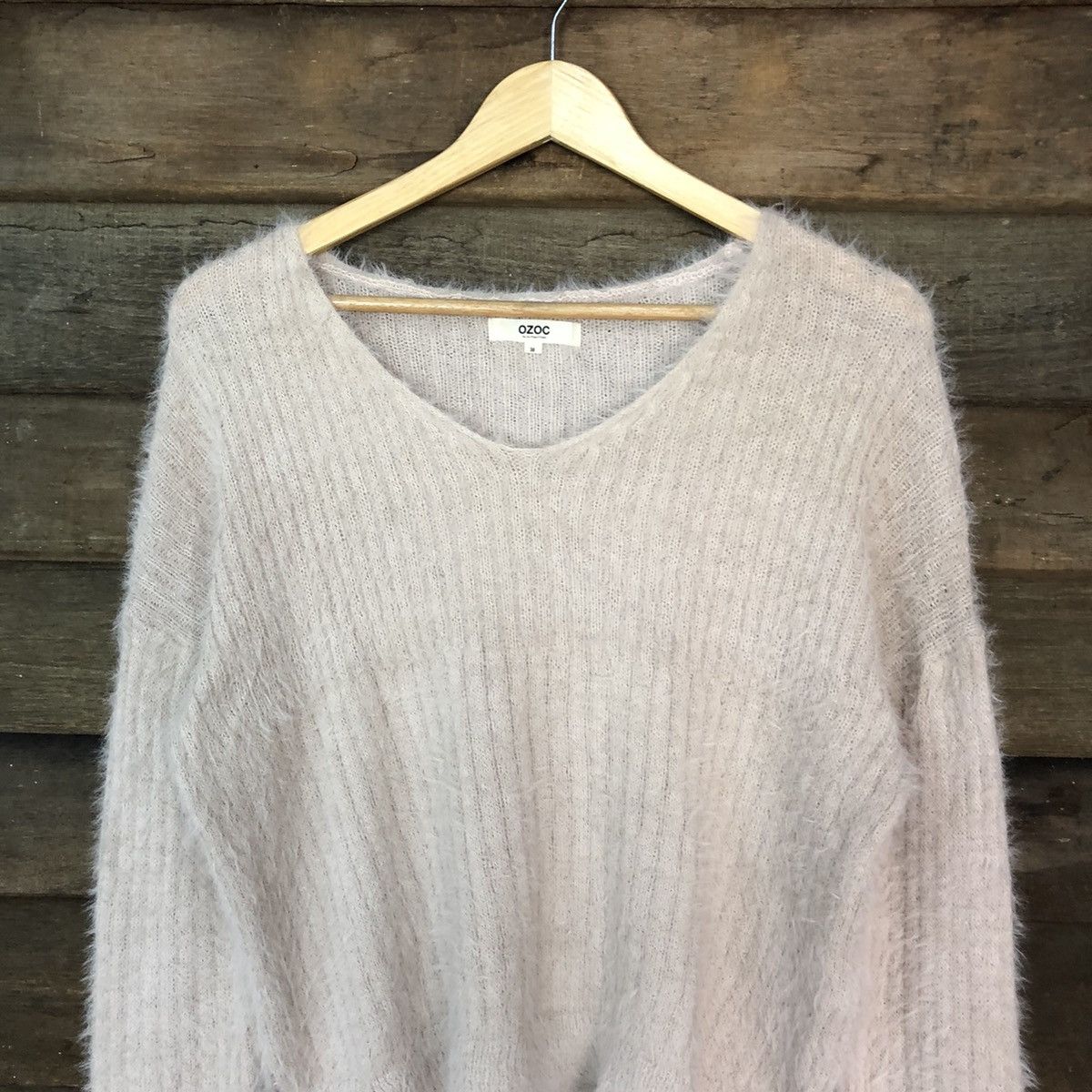Homespun Knitwear × Japanese Brand × Vintage Ozoc Dark Pink Shag Shaggy Fur Mohair Knitwear #6981 Size US L / EU 52-54 / 3 - 2 Thumbnail