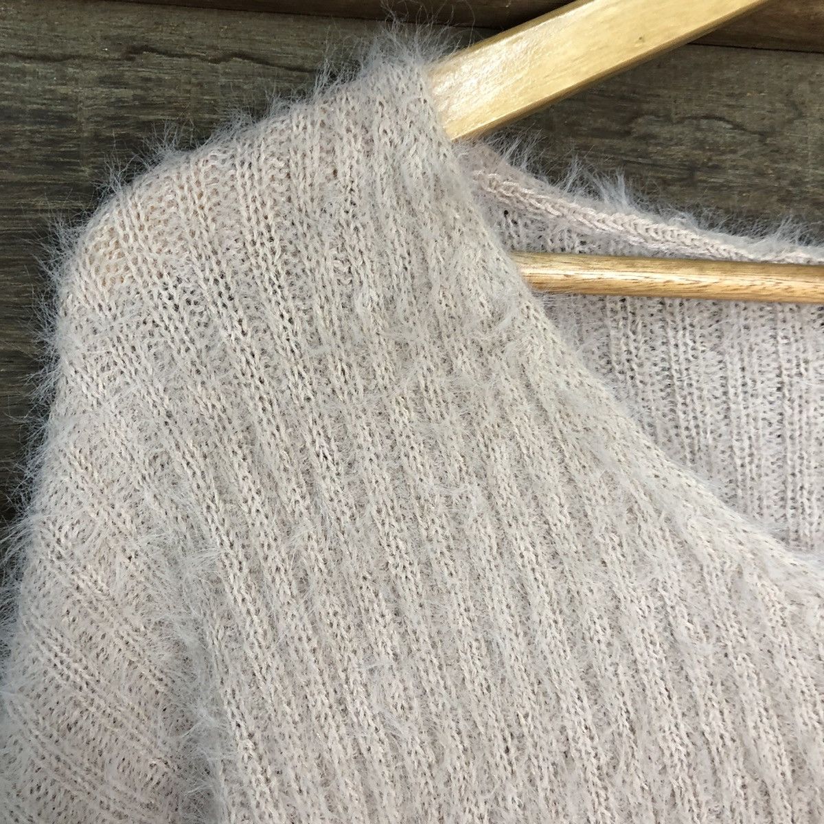 Homespun Knitwear × Japanese Brand × Vintage Ozoc Dark Pink Shag Shaggy Fur Mohair Knitwear #6981 Size US L / EU 52-54 / 3 - 7 Thumbnail