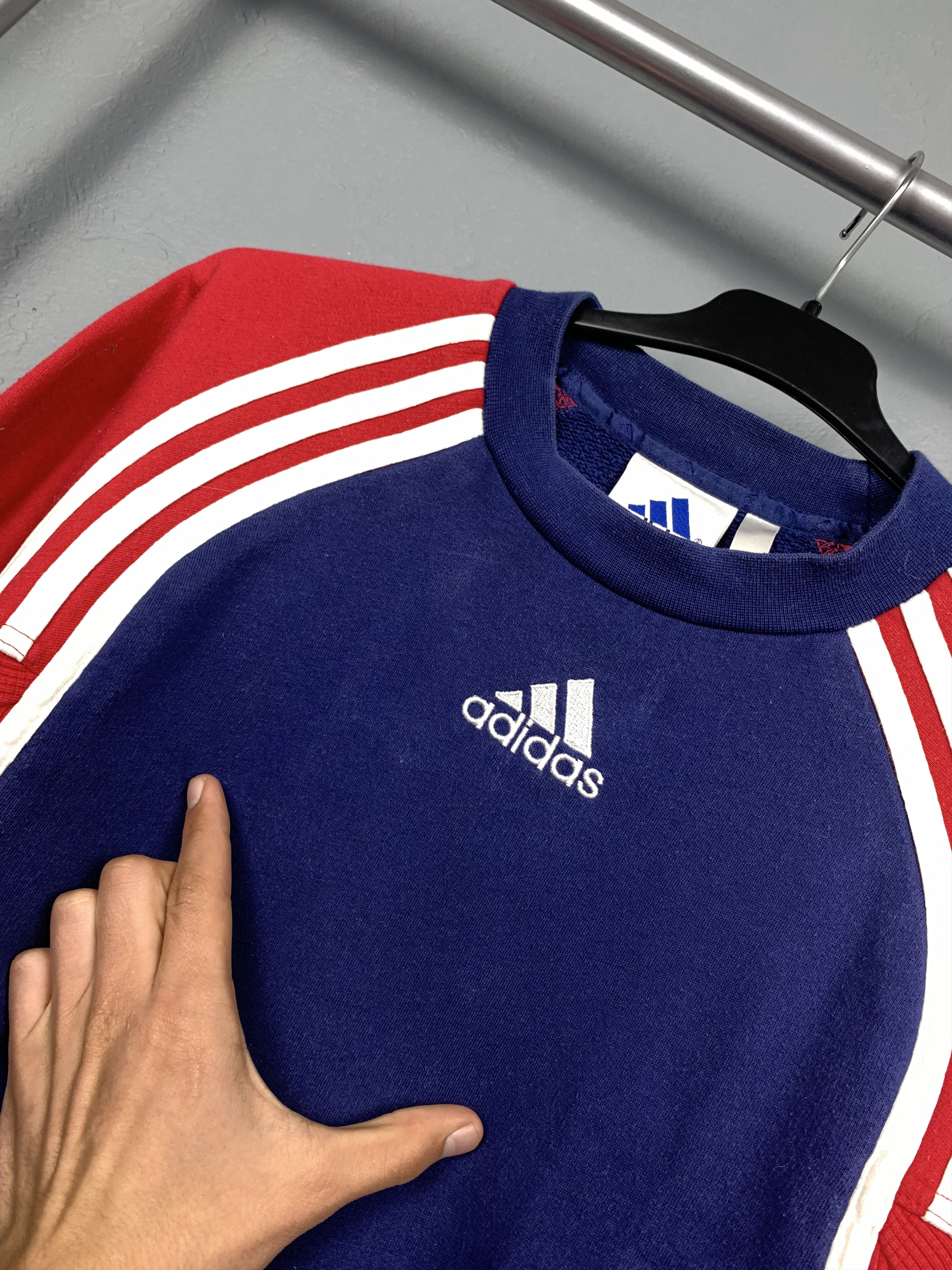 Adidas × Vintage Adidas 90s Vintage Mens Crew Neck Sweatshirt Size US L / EU 52-54 / 3 - 4 Thumbnail