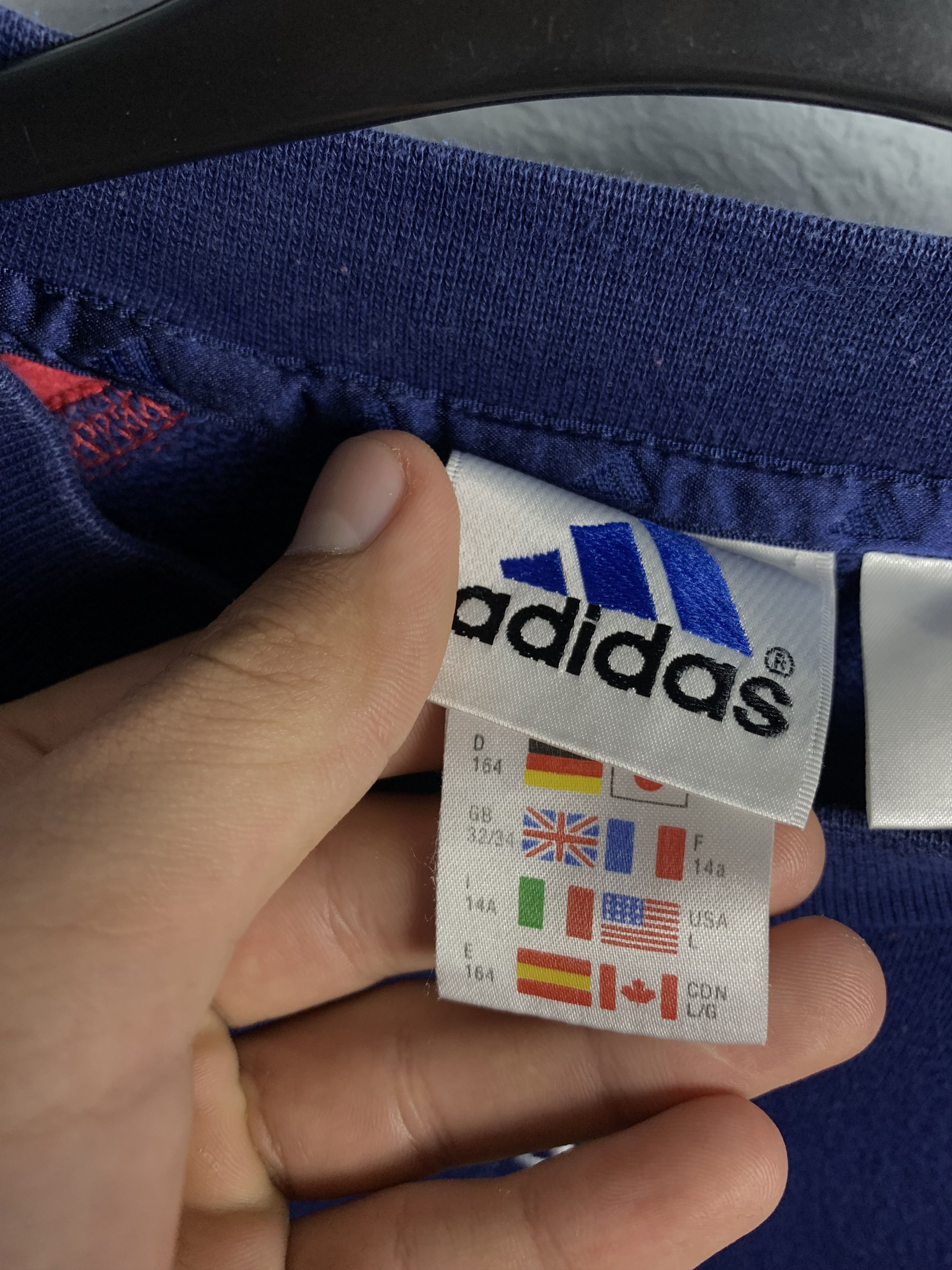 Adidas × Vintage Adidas 90s Vintage Mens Crew Neck Sweatshirt Size US L / EU 52-54 / 3 - 3 Thumbnail