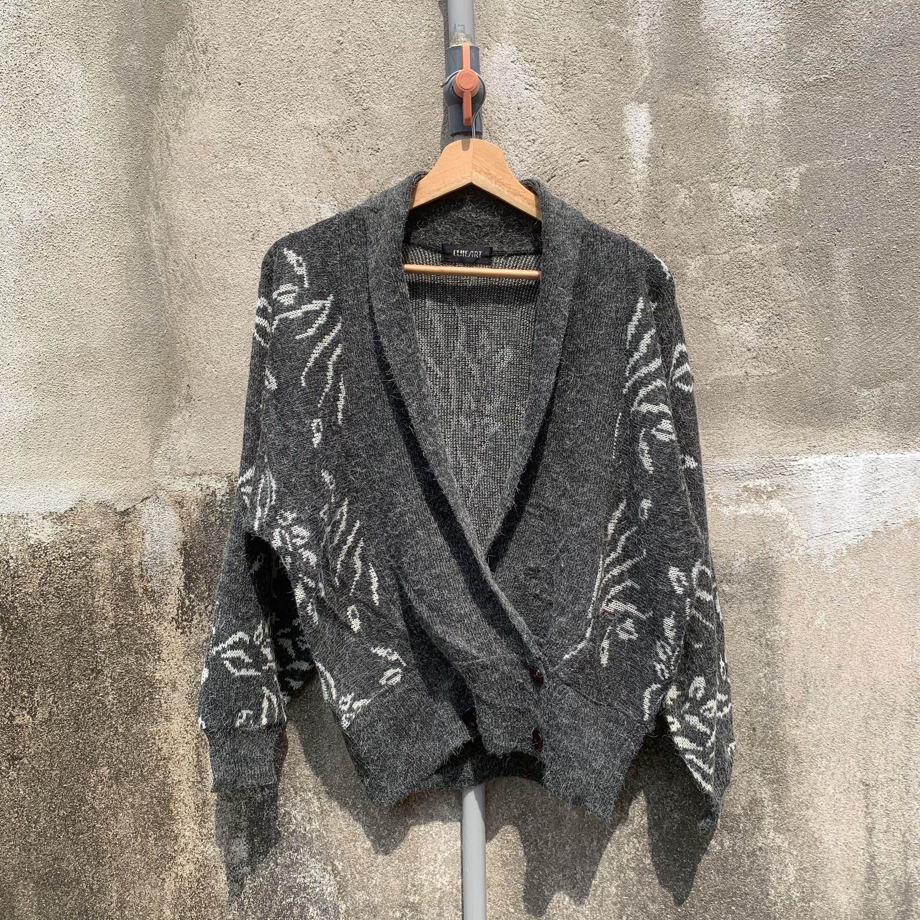 Aran Isles Knitwear Japanese Brand Knit Mohair Jumper Cropped Cardigan Sweater Size US M / EU 48-50 / 2 - 1 Thumbnail