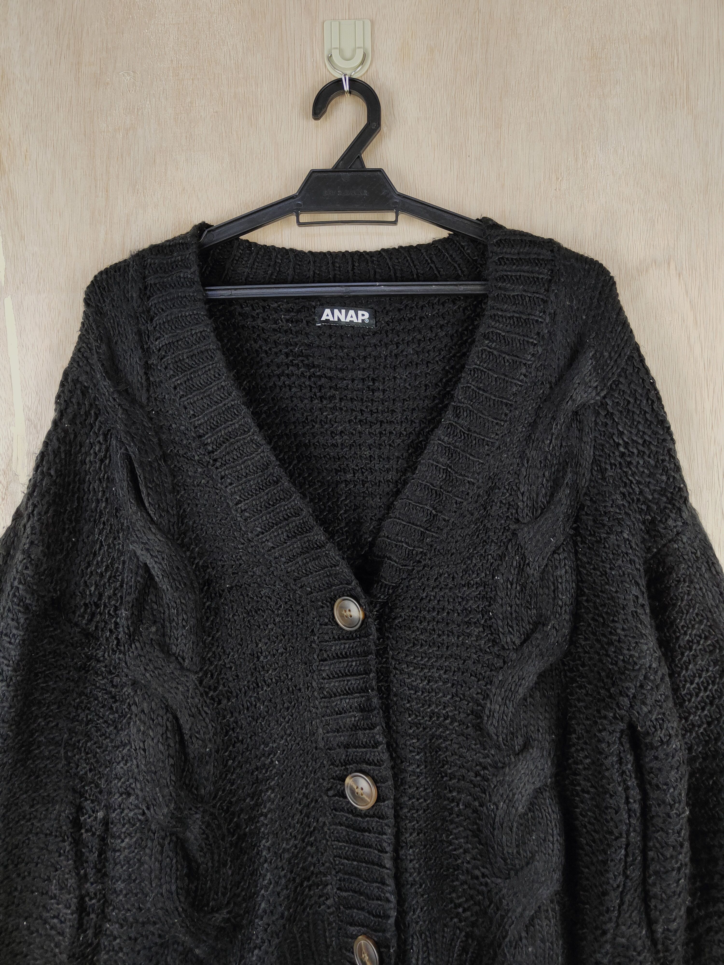 Aran Isles Knitwear × Japanese Brand Anap® Black aran isle cable knitwear Cardigan #S312 Size US M / EU 48-50 / 2 - 2 Thumbnail