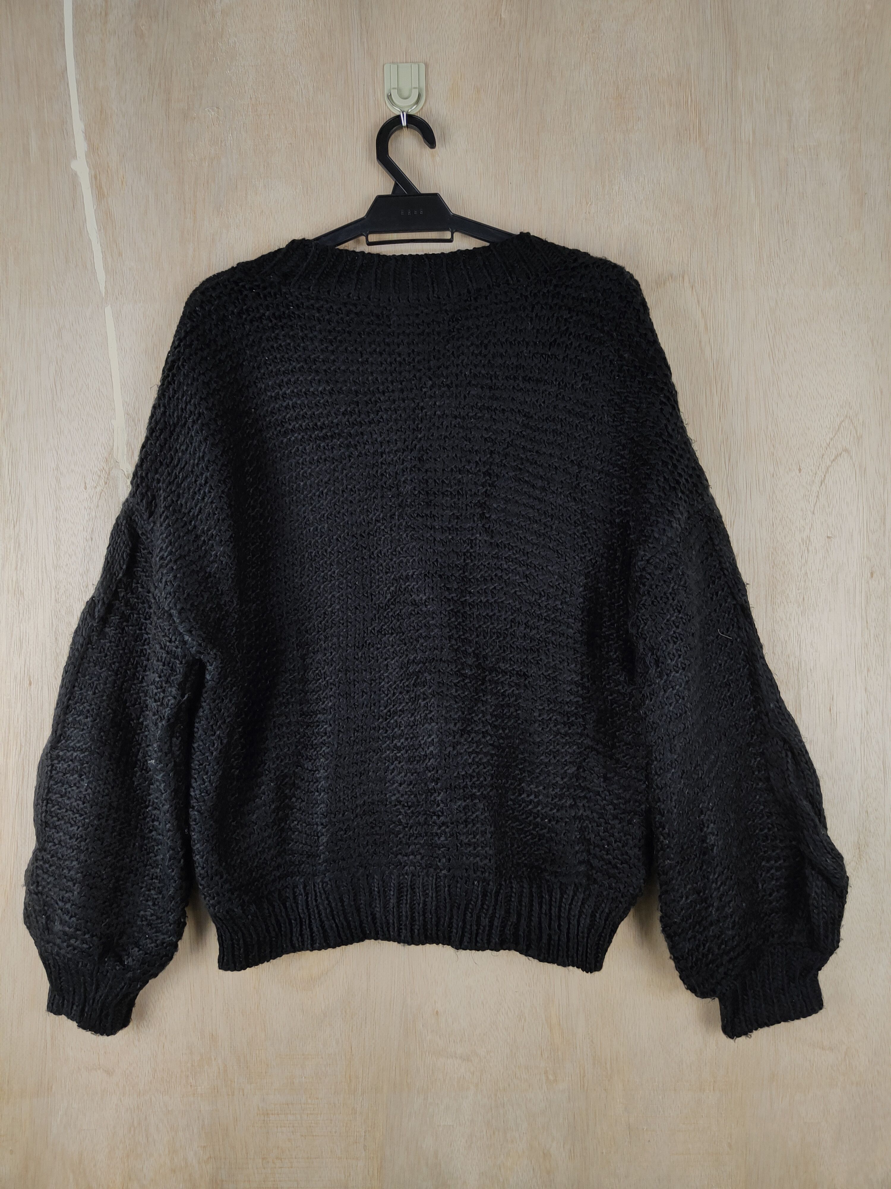 Aran Isles Knitwear × Japanese Brand Anap® Black aran isle cable knitwear Cardigan #S312 Size US M / EU 48-50 / 2 - 5 Thumbnail