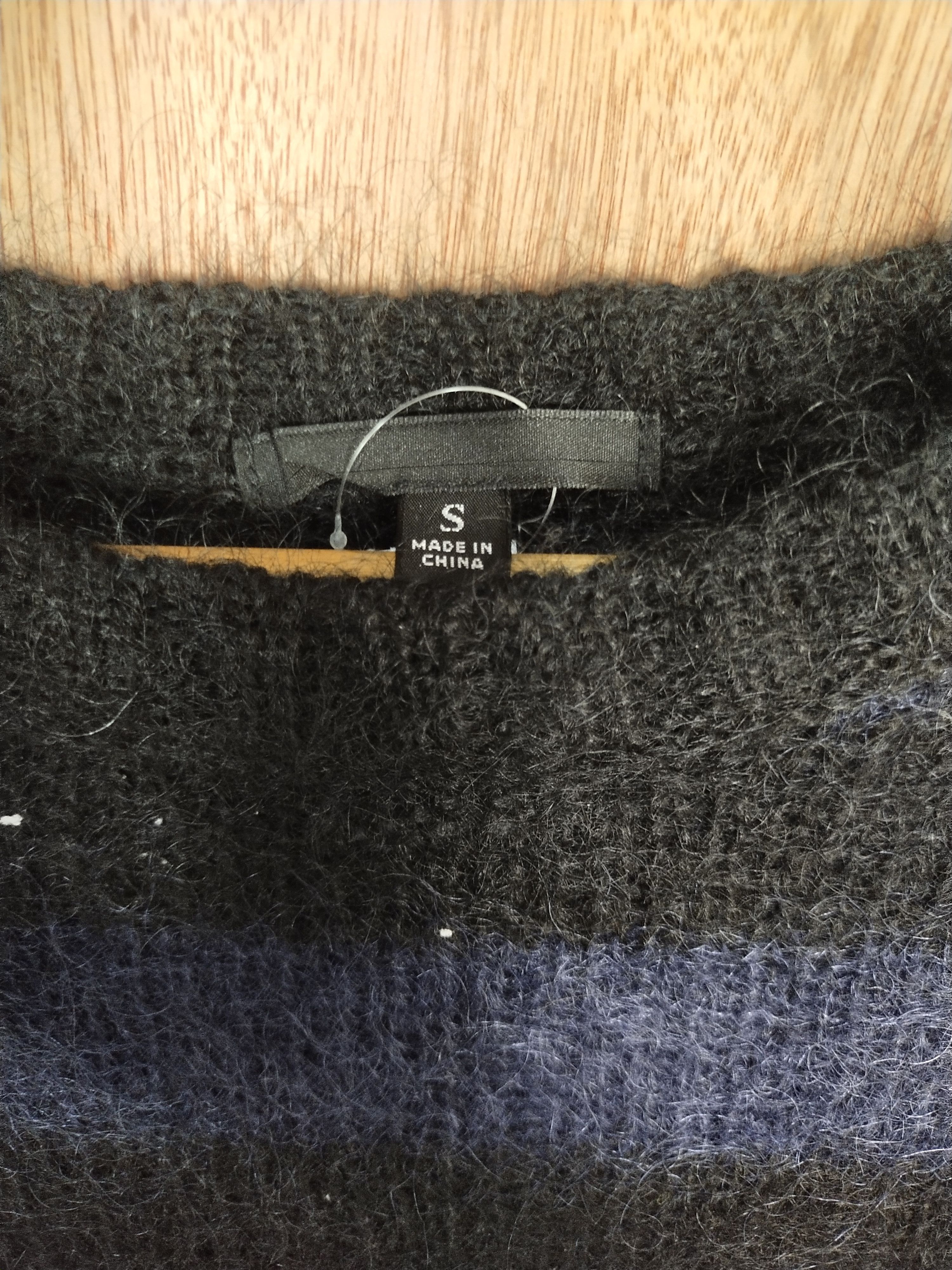 Vintage Uniqlo black/blue crochet mohair japan stripe knitwear #S045 Size US S / EU 44-46 / 1 - 5 Thumbnail