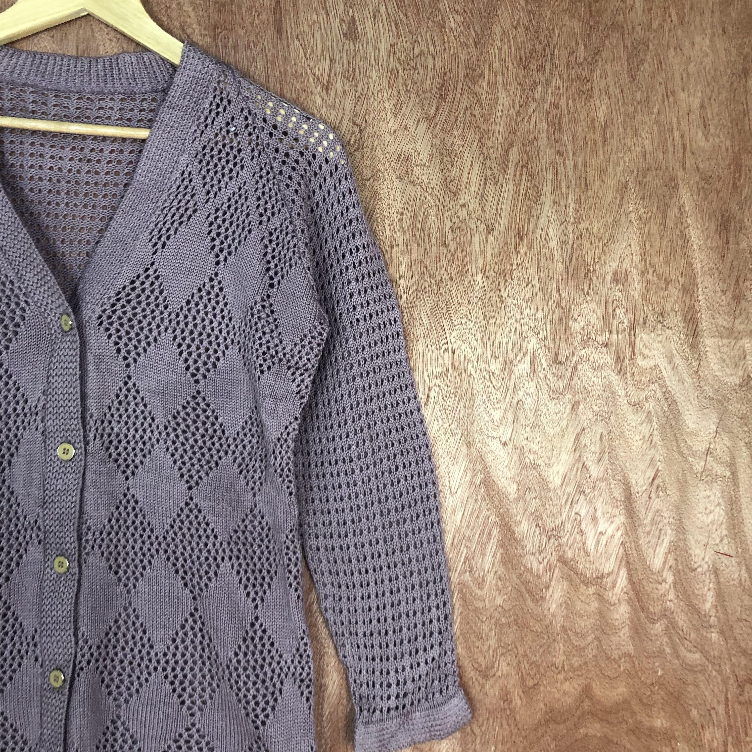 Vintage DLL vintage Japan meshnet Knitwear crochet cardigan #c459 Size US M / EU 48-50 / 2 - 4 Thumbnail