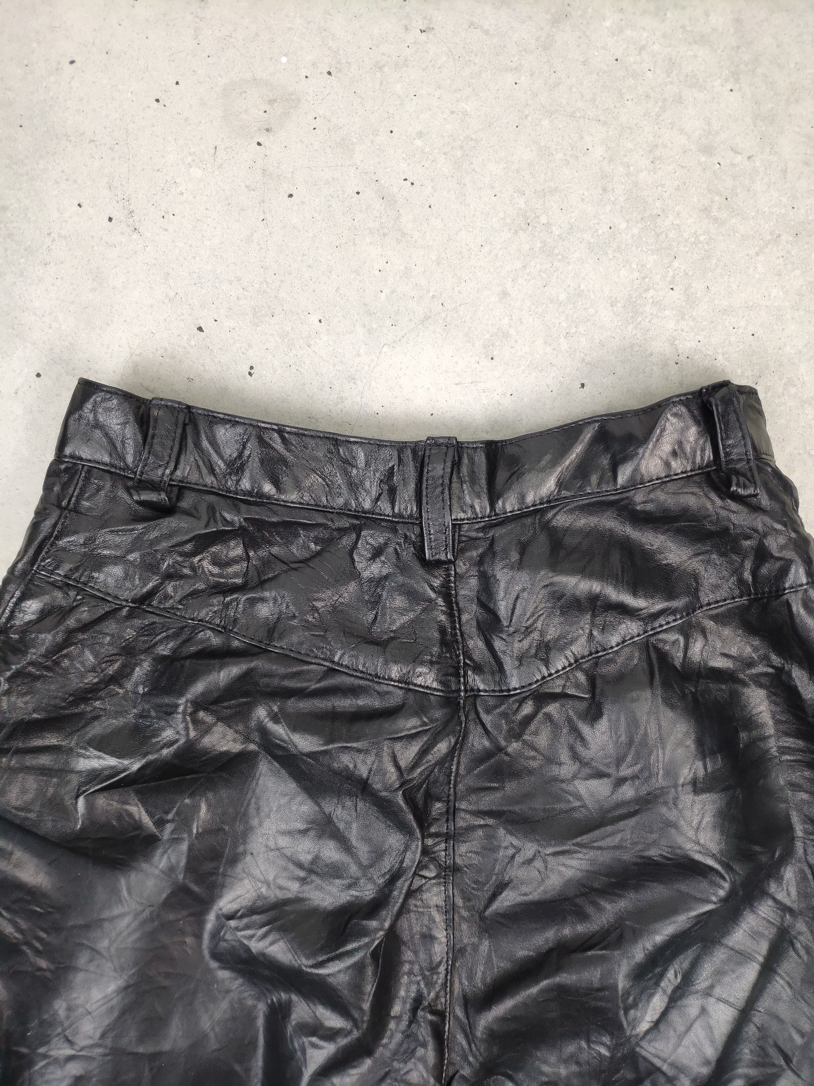 Genuine Leather × Seditionaries × Vintage Vintage Leather Pants Black Japanese Brand Size 22" - 12 Thumbnail