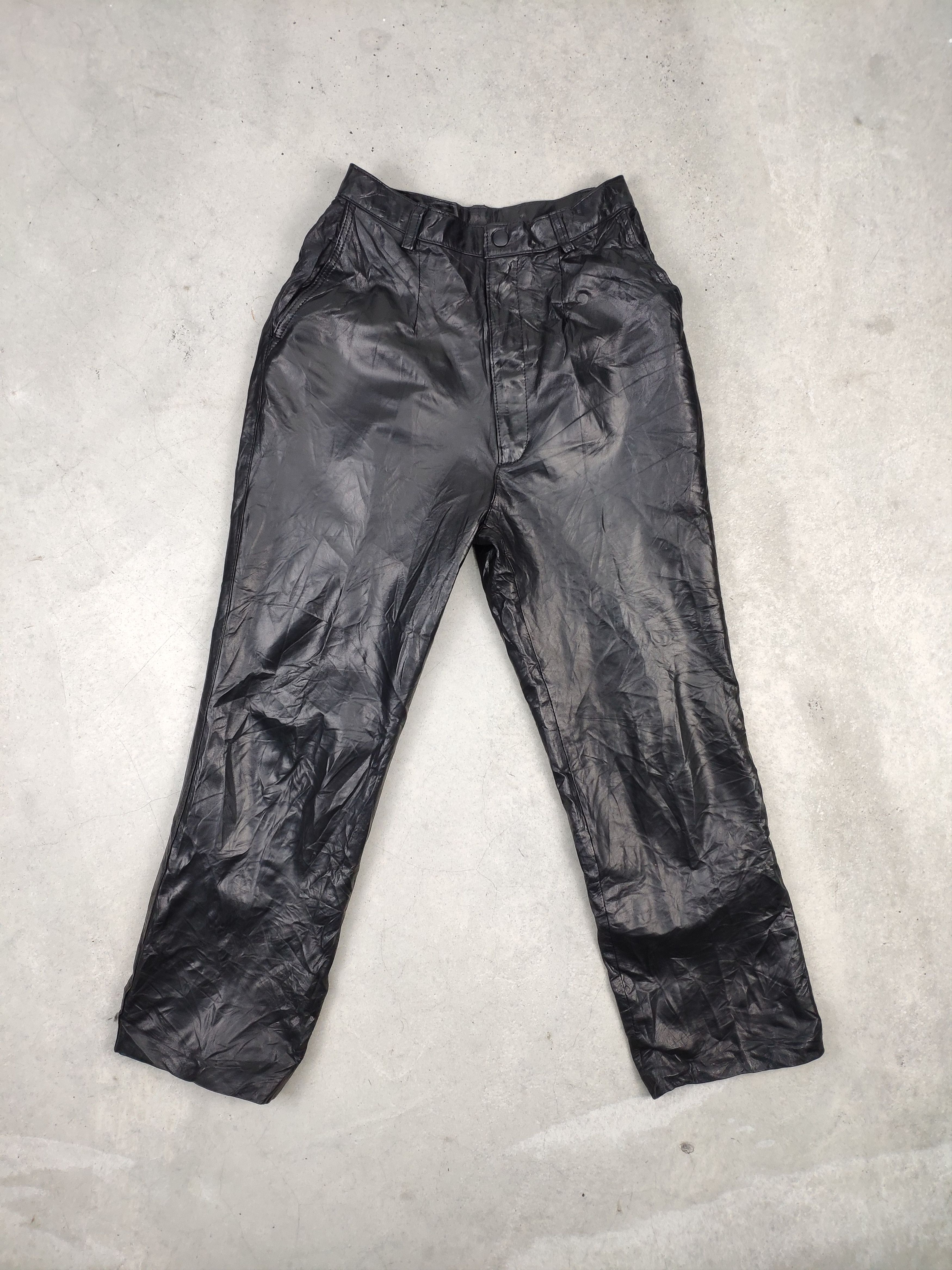 Genuine Leather × Seditionaries × Vintage Vintage Leather Pants Black Japanese Brand Size 22" - 1 Thumbnail