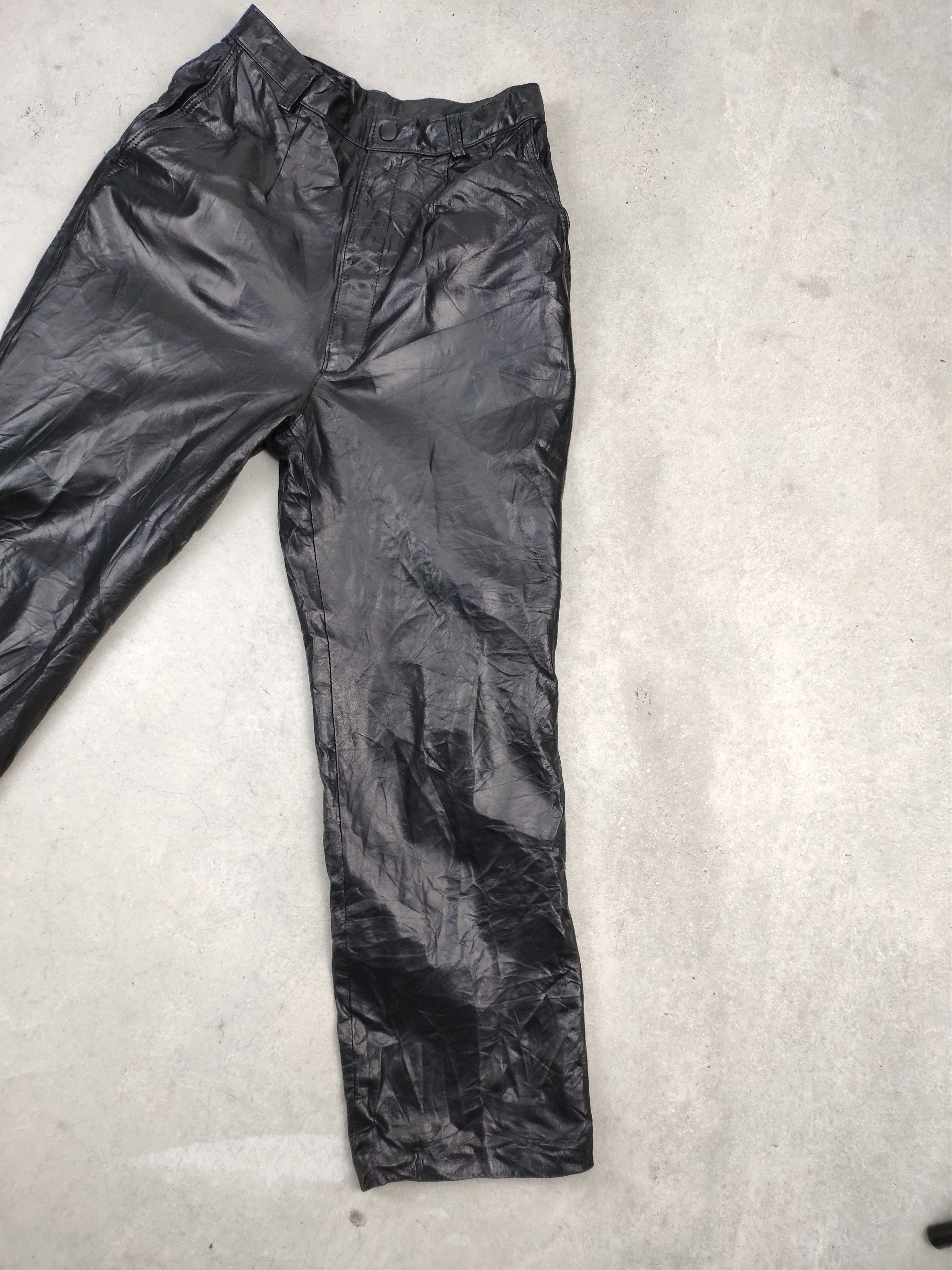 Genuine Leather × Seditionaries × Vintage Vintage Leather Pants Black Japanese Brand Size 22" - 3 Thumbnail