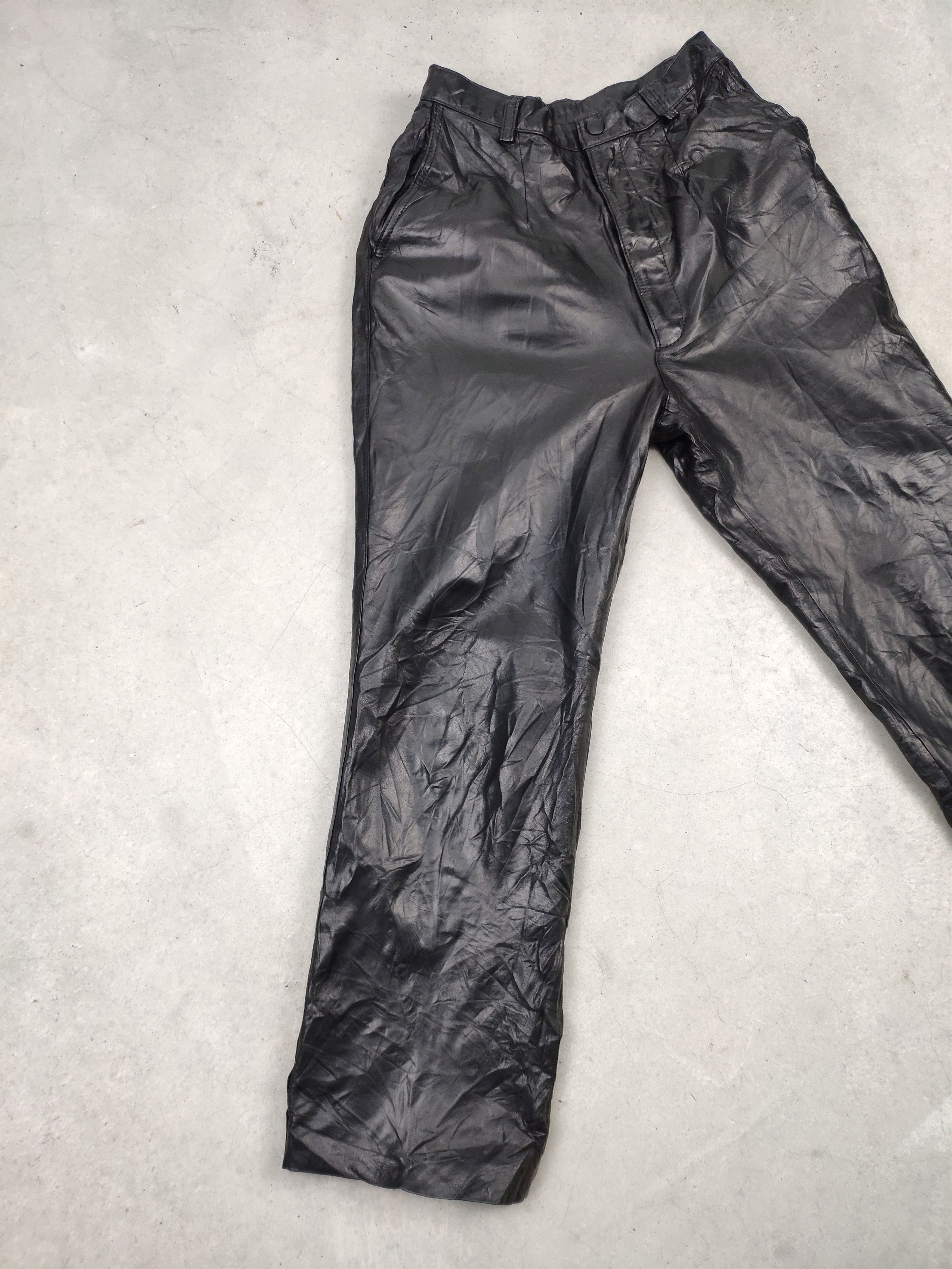Genuine Leather × Seditionaries × Vintage Vintage Leather Pants Black Japanese Brand Size 22" - 4 Thumbnail